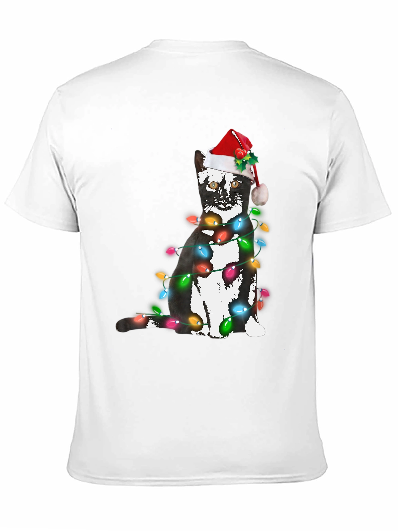 Festive Cat Christmas Lights T-Shirt