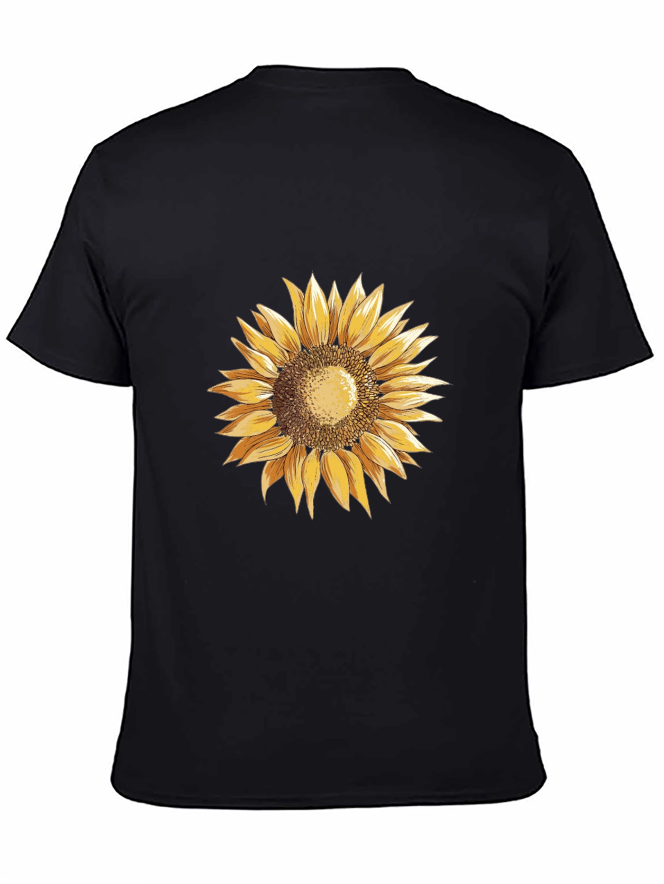 Sunflower Graphic Tee - Black Cotton T-Shirt
