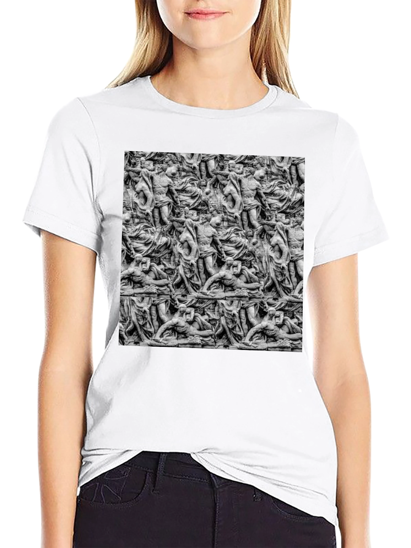 Sculpture Art Print Mens Black T-Shirt