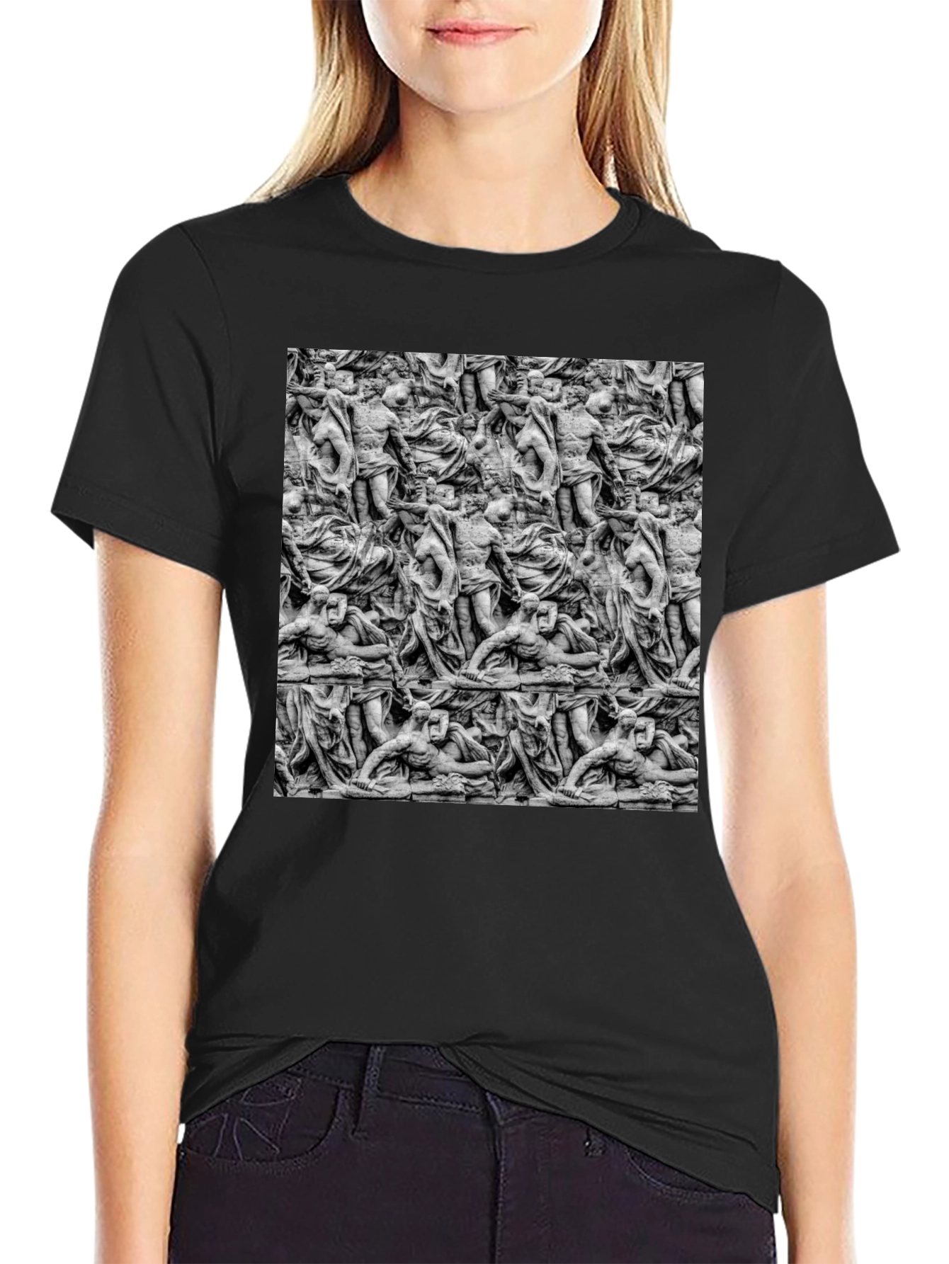 Sculpture Art Print Mens Black T-Shirt