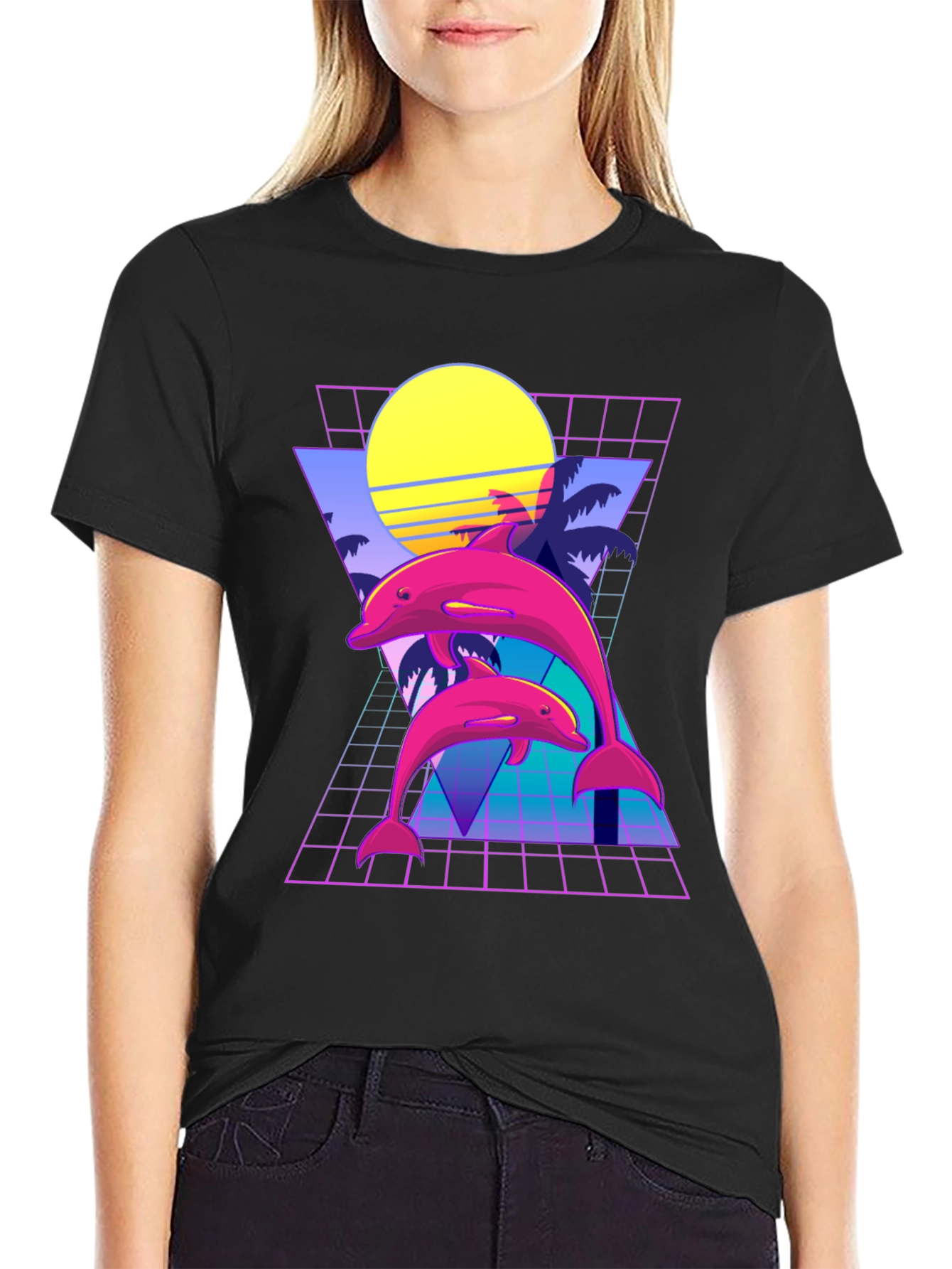 Retro Dolphin Graphic T-Shirt