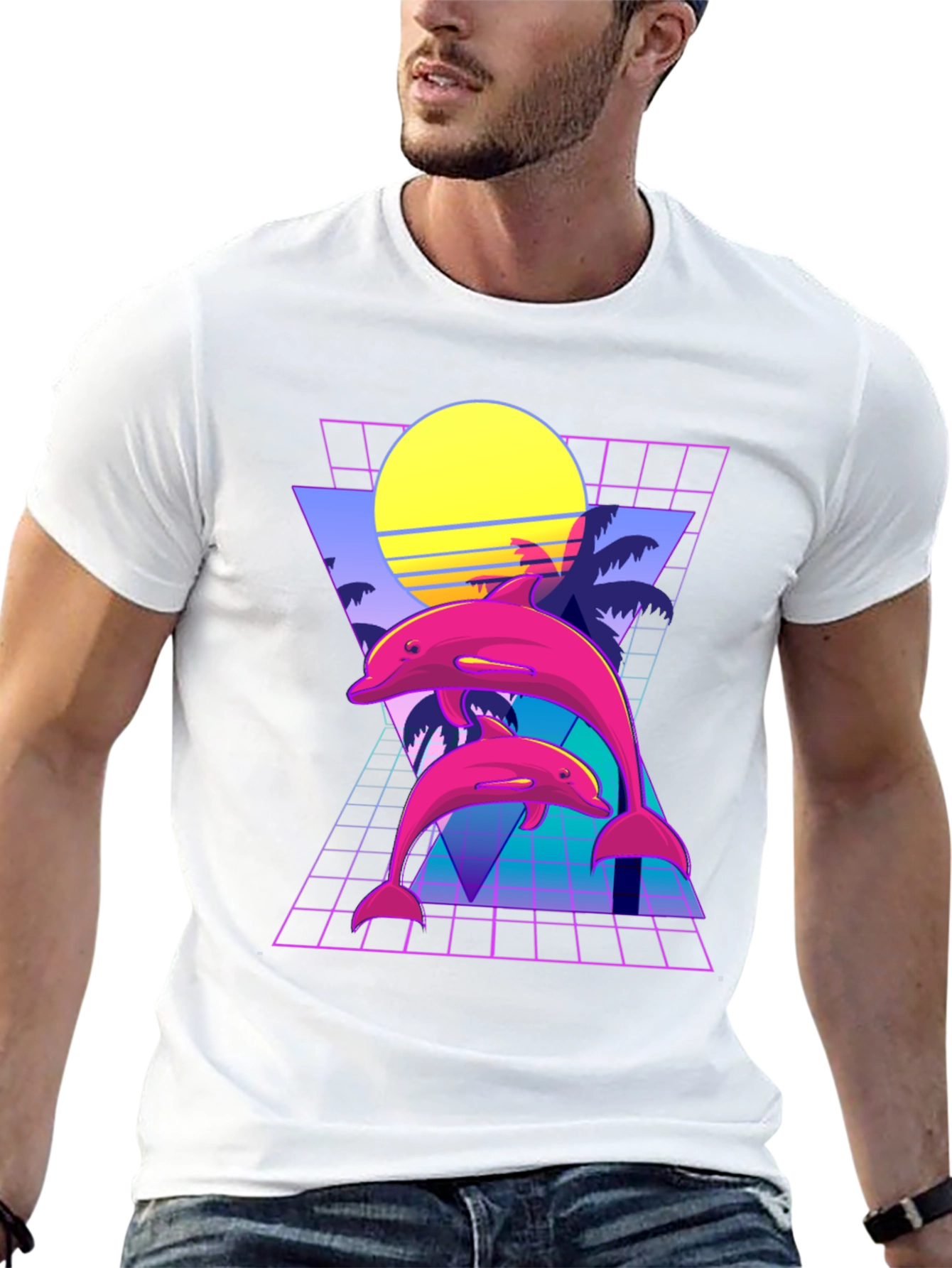 Retro Dolphin Graphic T-Shirt