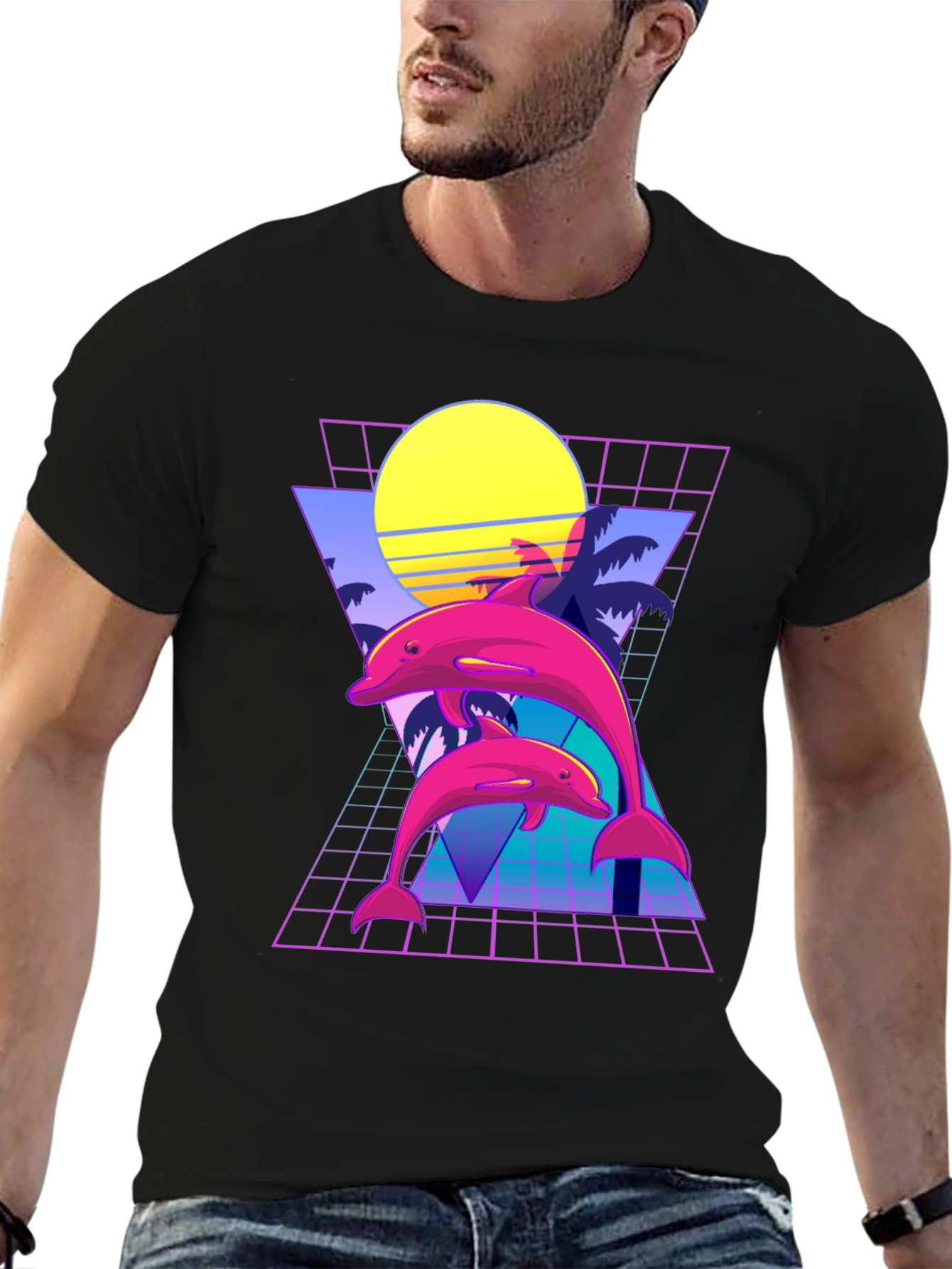 Retro Dolphin Graphic T-Shirt