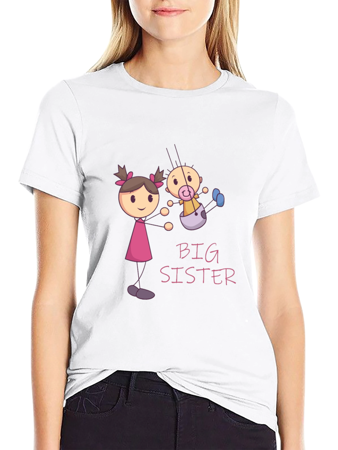Big Sister T-Shirt: Cute Cartoon Design