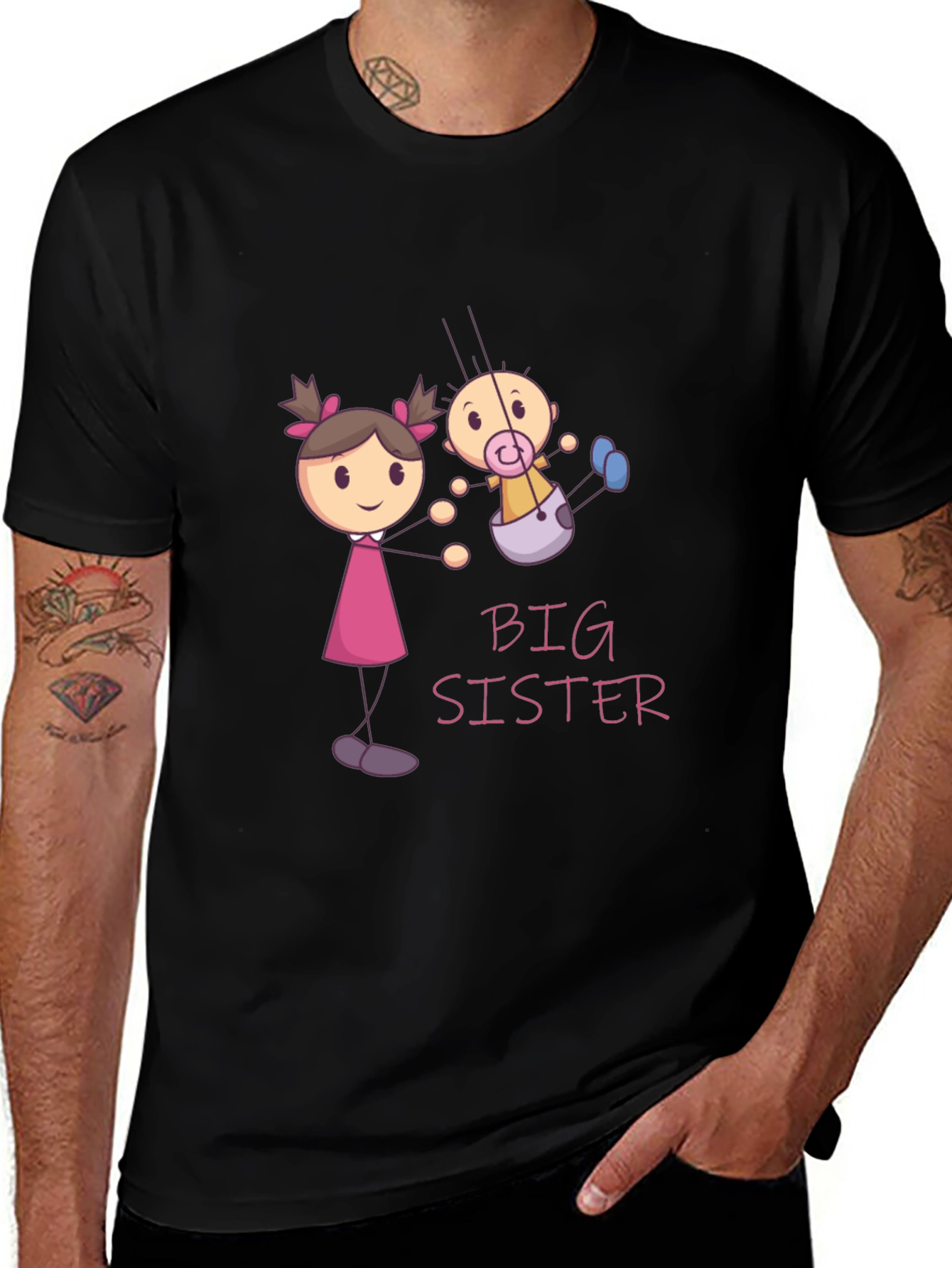 Big Sister T-Shirt: Cute Cartoon Design