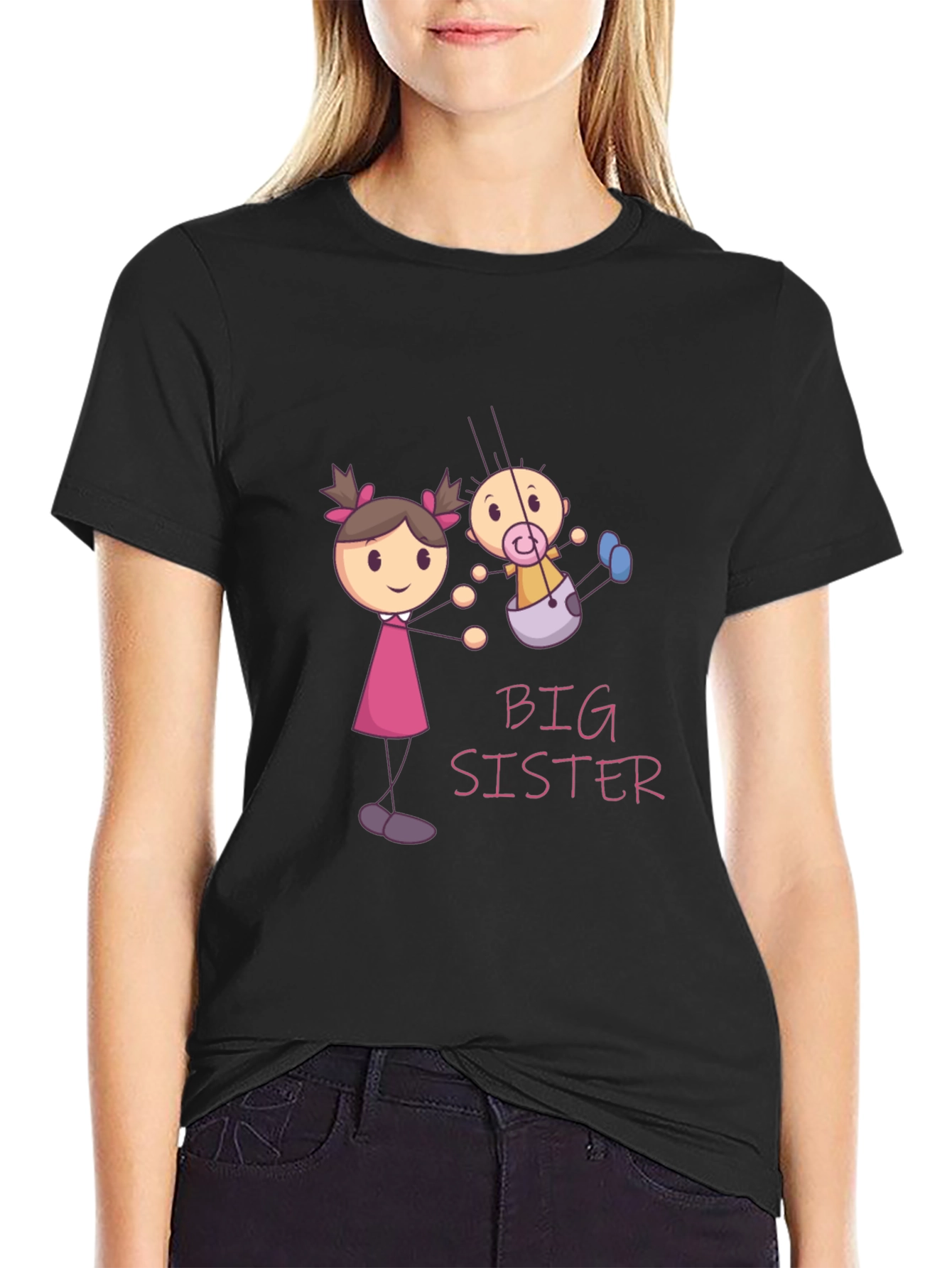 Big Sister T-Shirt: Cute Cartoon Design