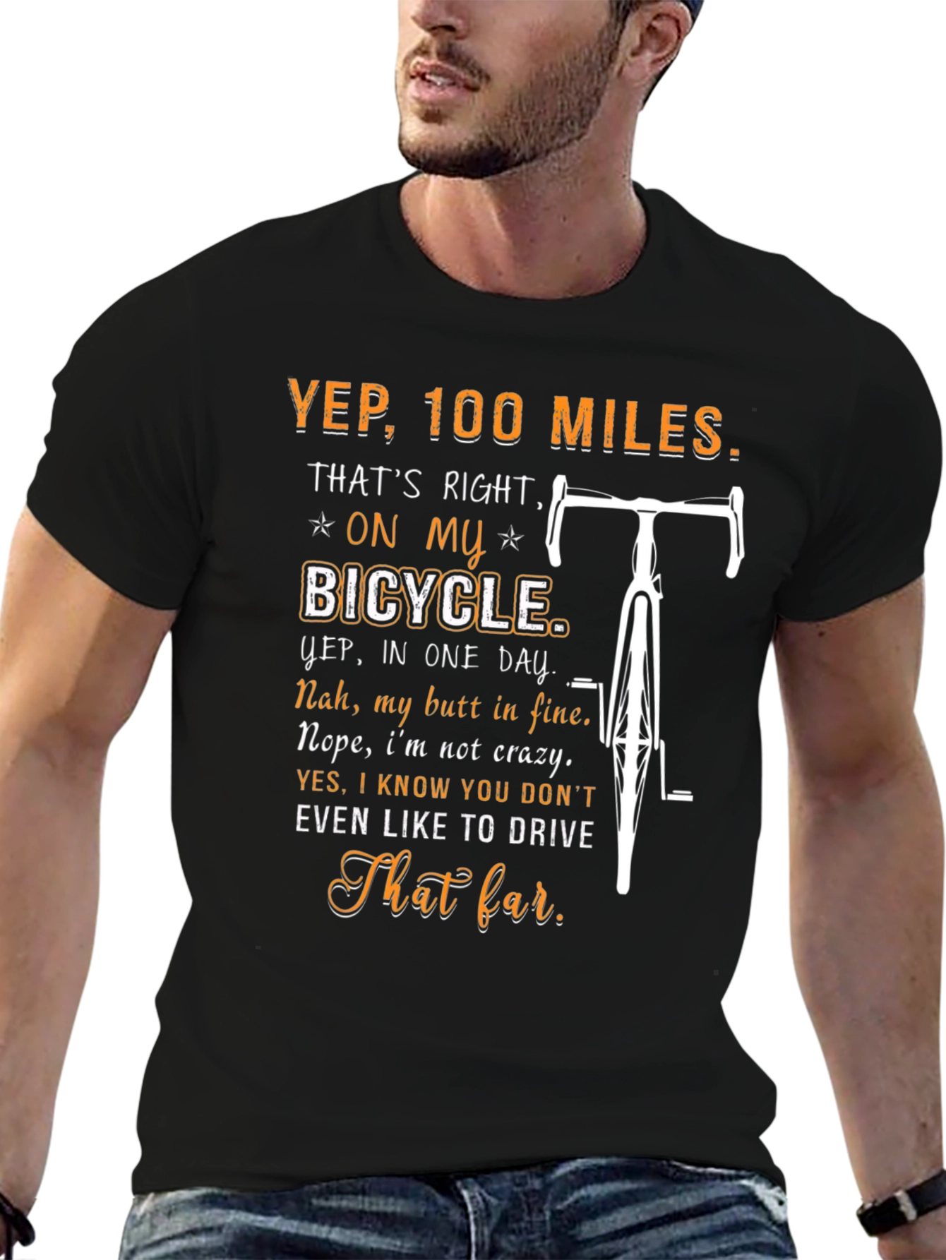 100 Miles Cycling T-Shirt - Funny Bike Rider Tee