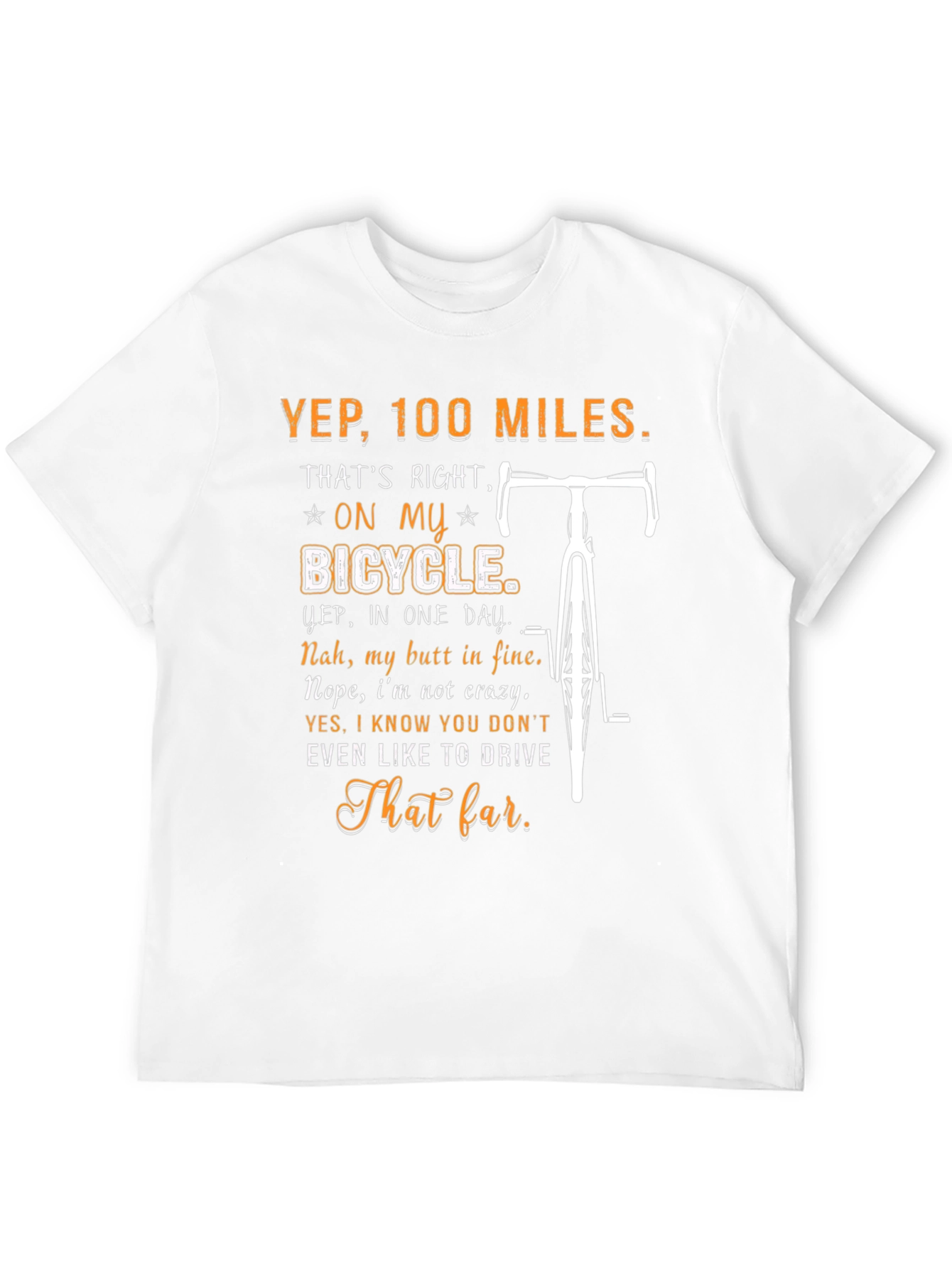 100 Miles Cycling T-Shirt - Funny Bike Rider Tee