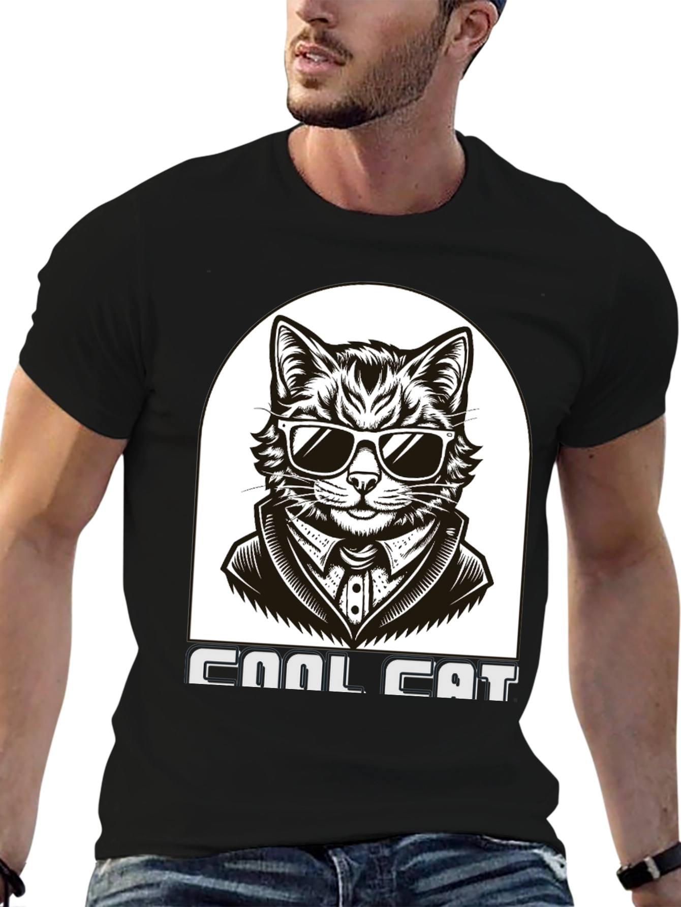 Cool Cat T-Shirt - Black