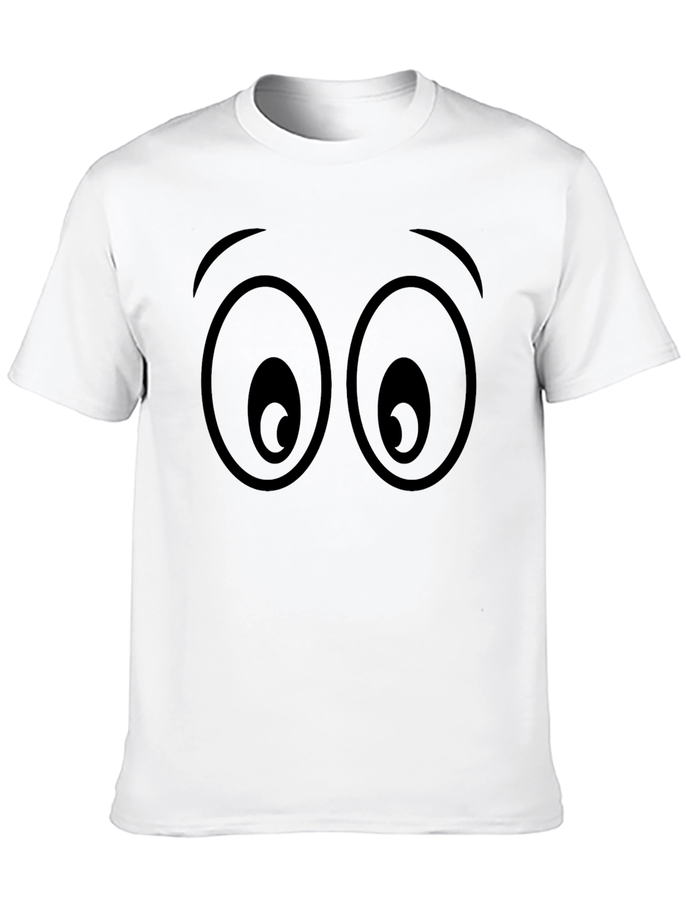 Cartoon Eyes Graphic Black T-Shirt