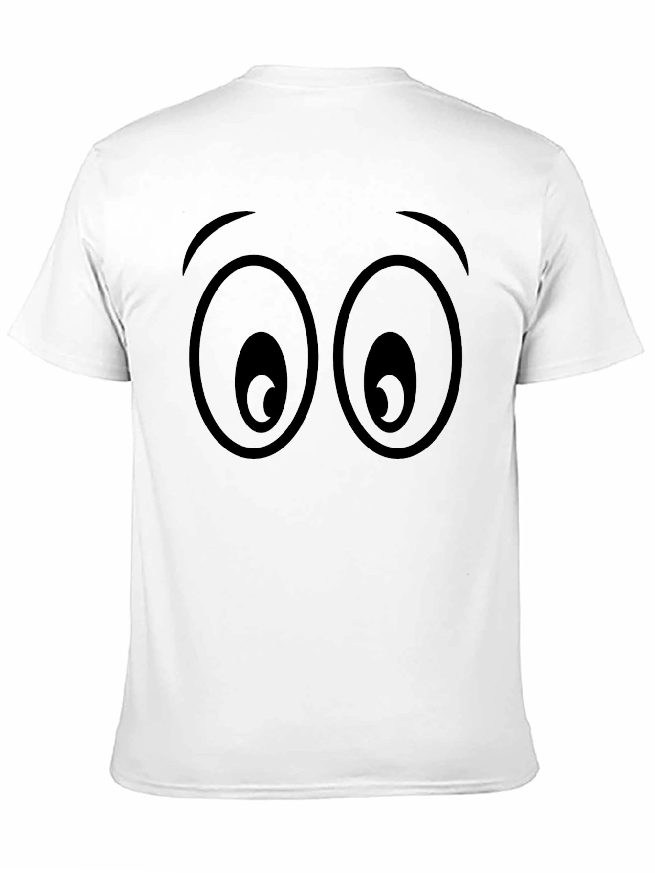 Cartoon Eyes Graphic Black T-Shirt