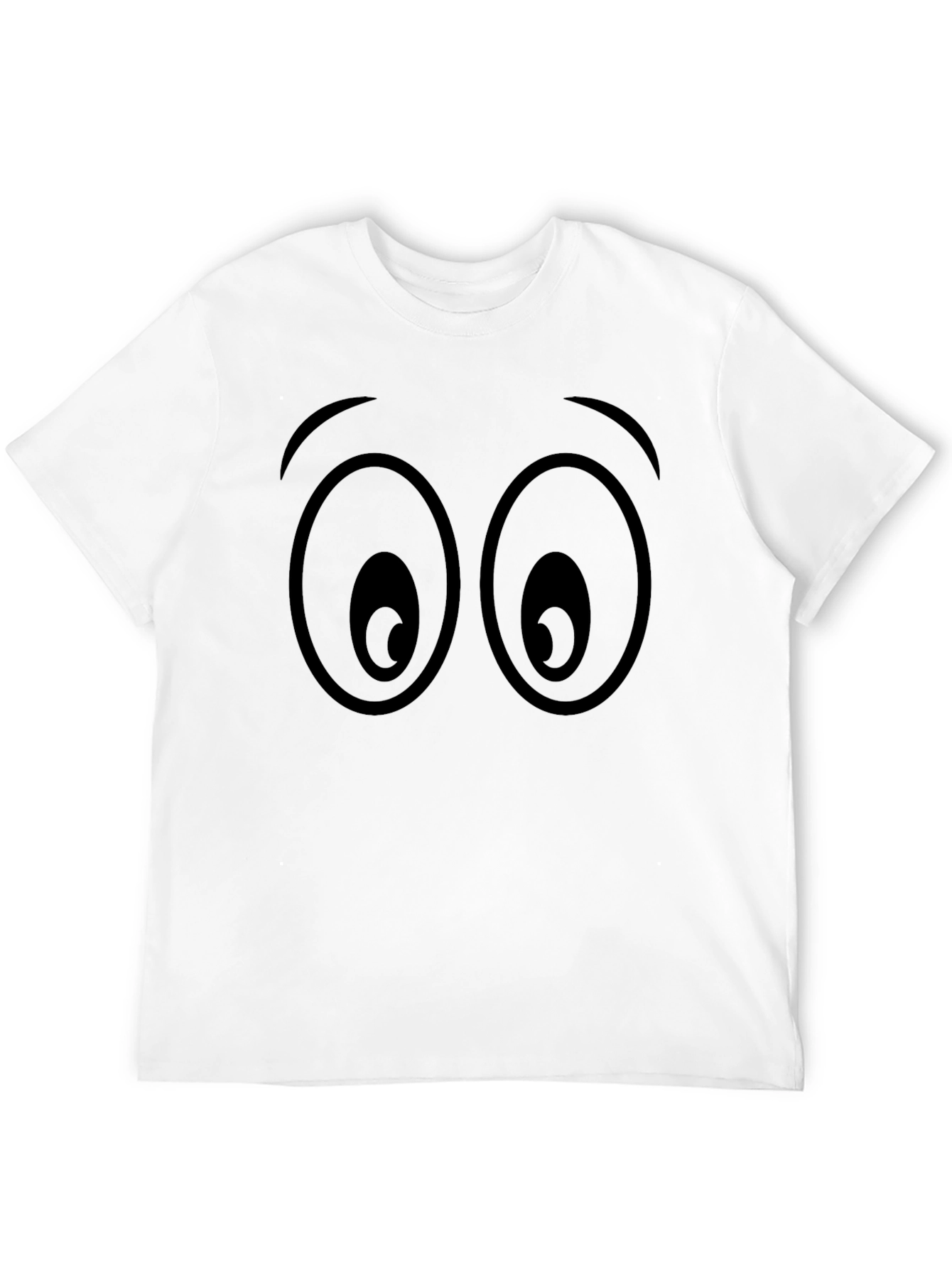 Cartoon Eyes Graphic Black T-Shirt