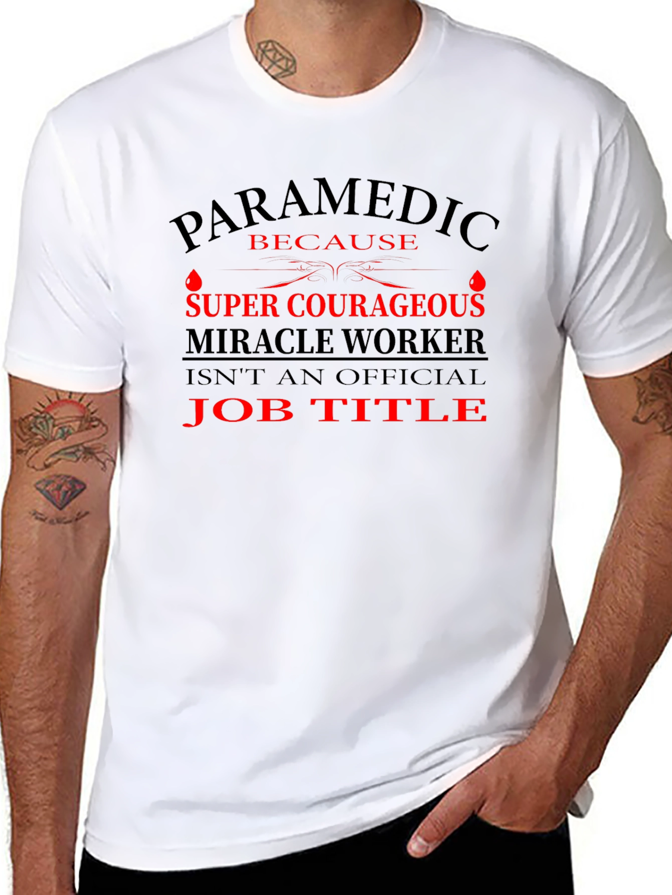 Paramedic Super Courageous Job Title T-Shirt