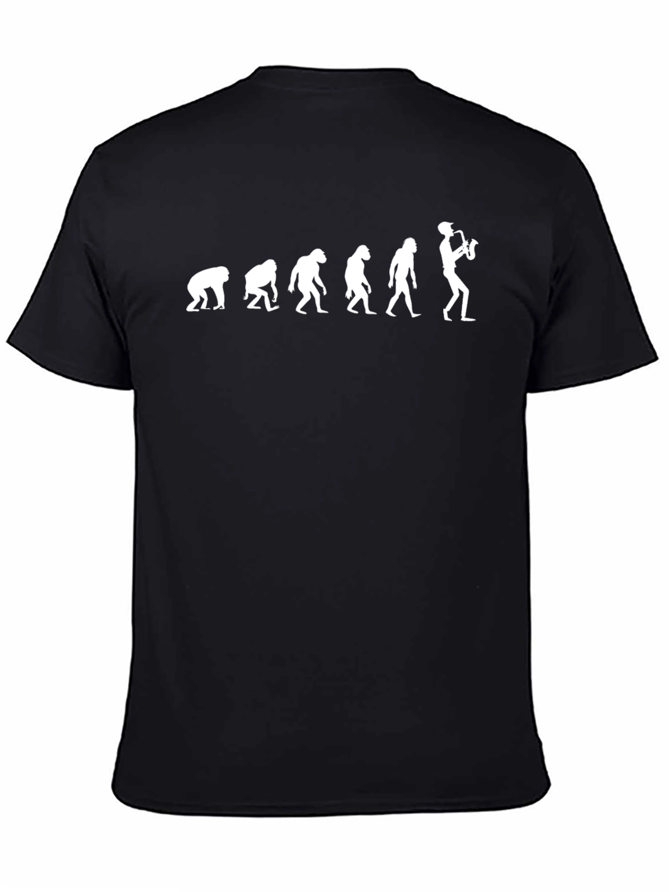 Evolution of Saxophone Player Black T-Shirt