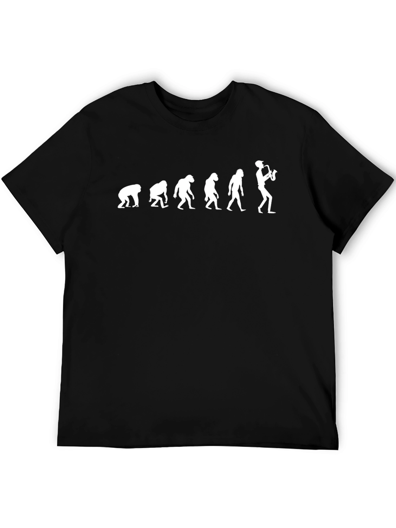 Evolution of Saxophone Player Black T-Shirt