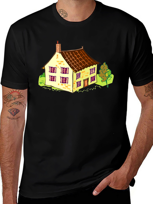 Cartoon House Graphic T-Shirt