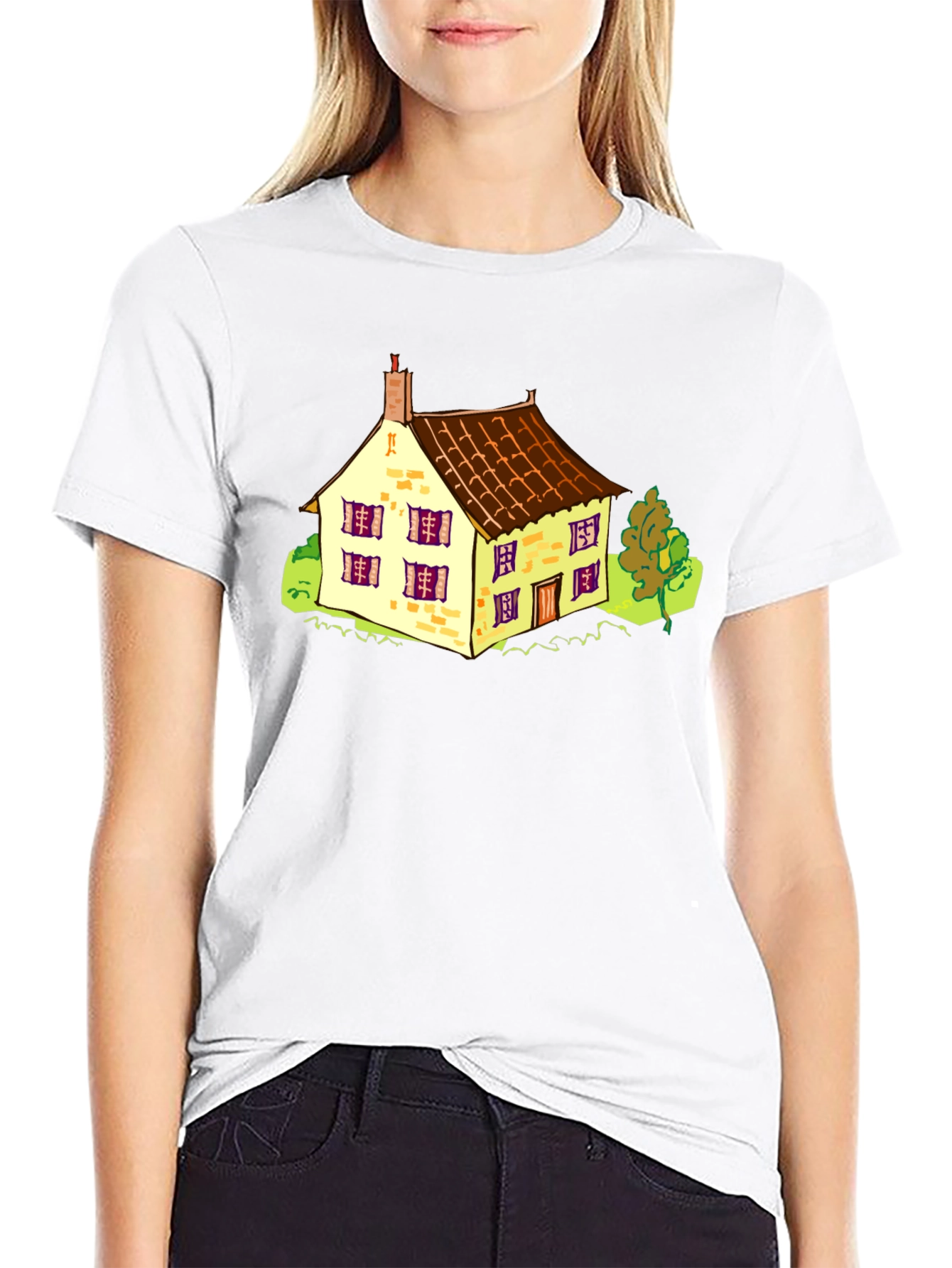 Cartoon House Graphic T-Shirt