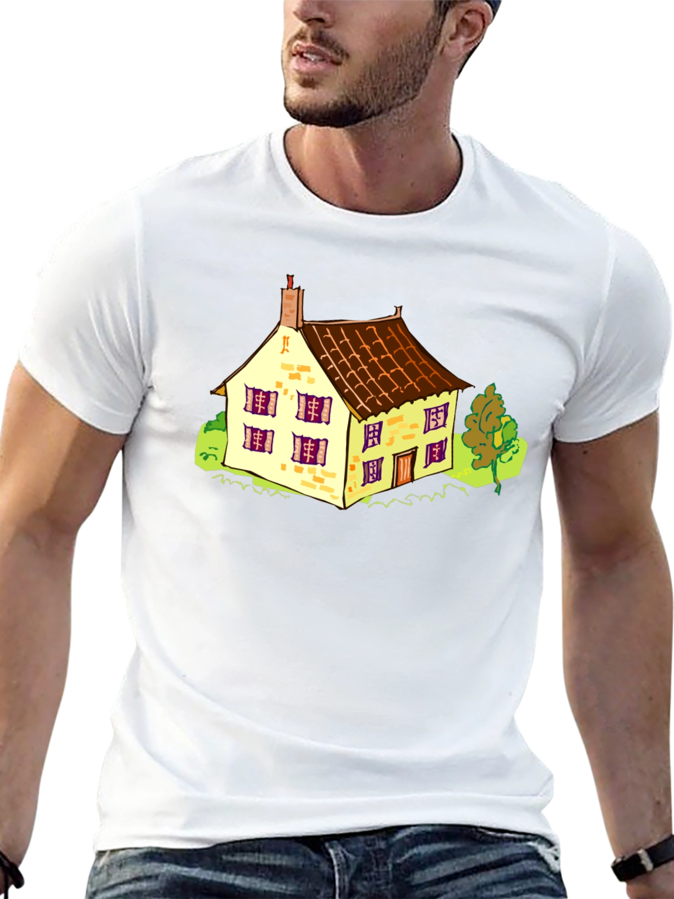 Cartoon House Graphic T-Shirt