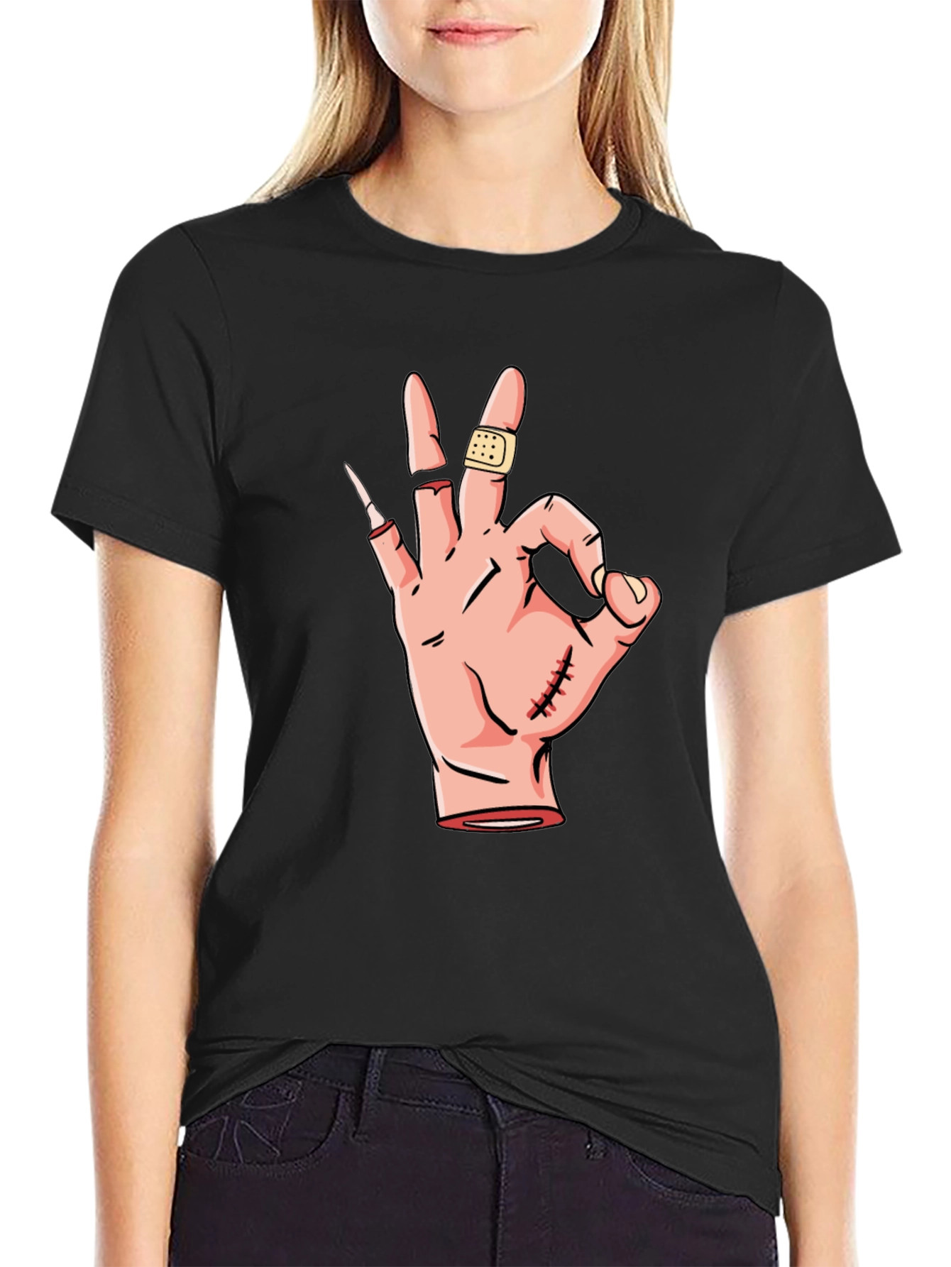 OK Hand Gesture Graphic T-Shirt