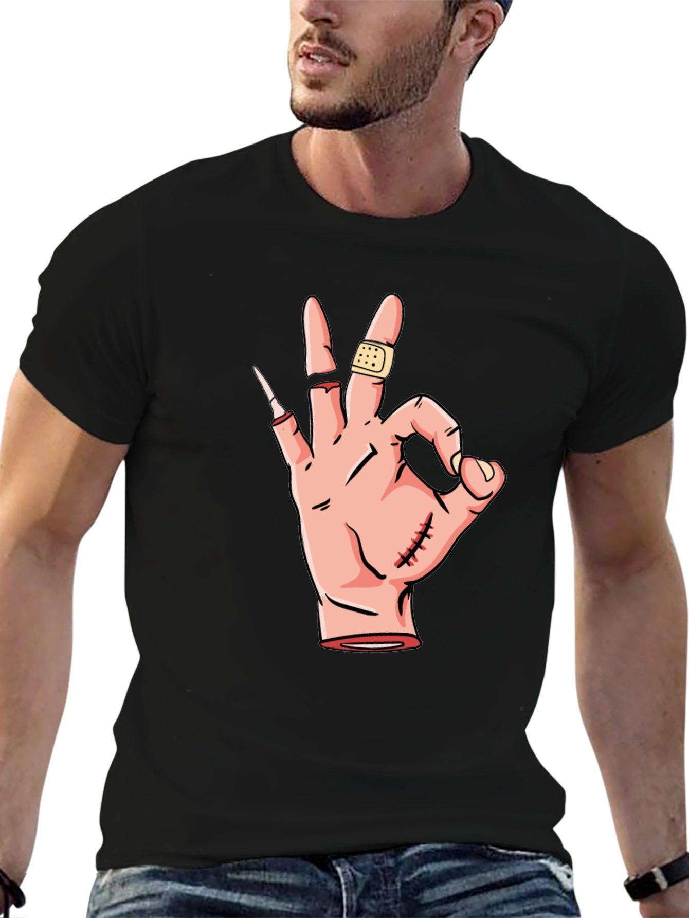 OK Hand Gesture Graphic T-Shirt