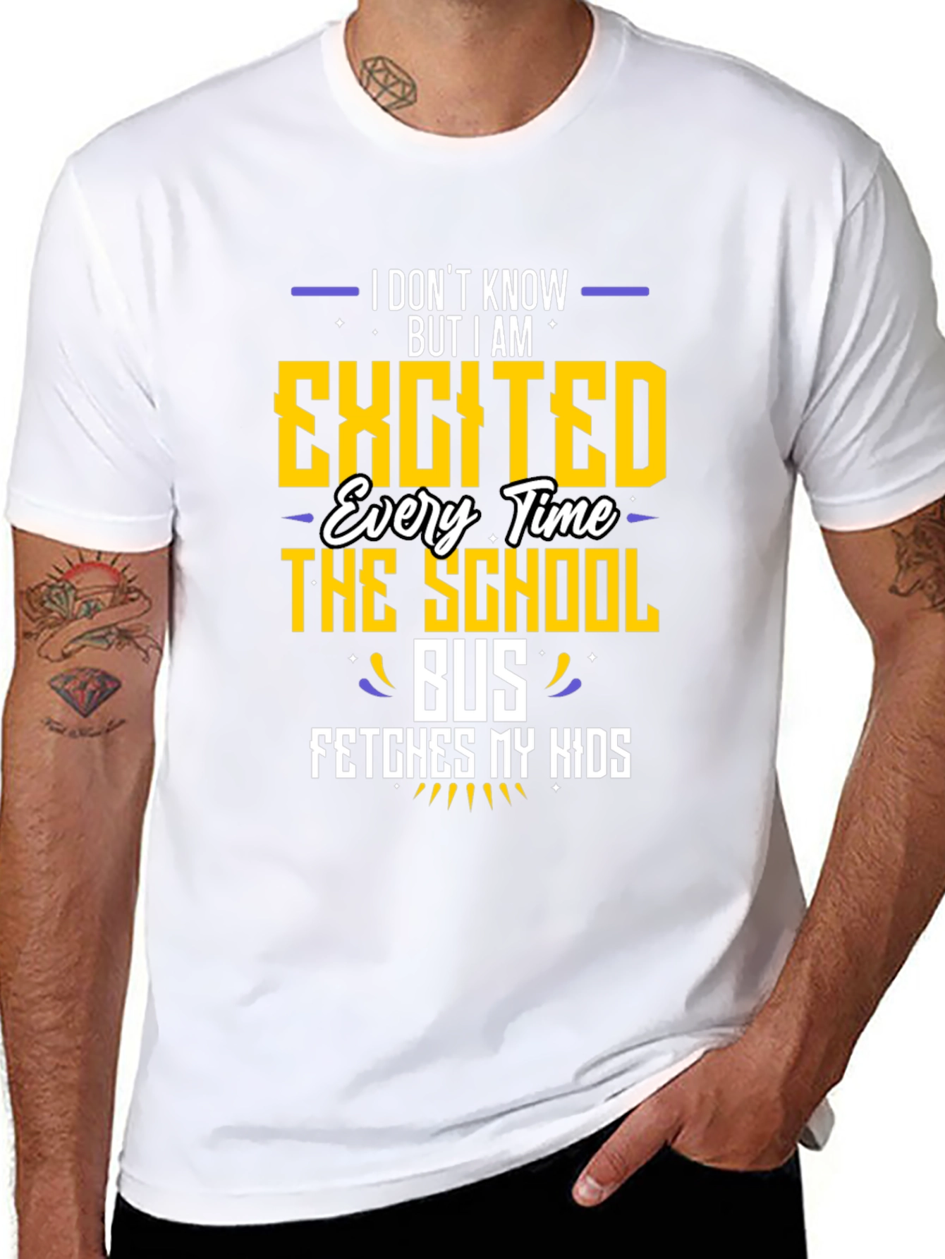 Excited School Bus Dad T-Shirt