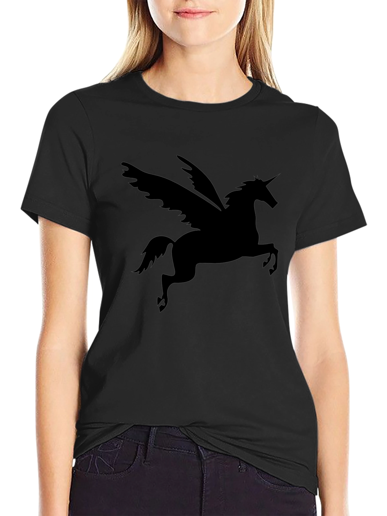 Pegasus Graphic Tee - Mens Black Cotton T-Shirt