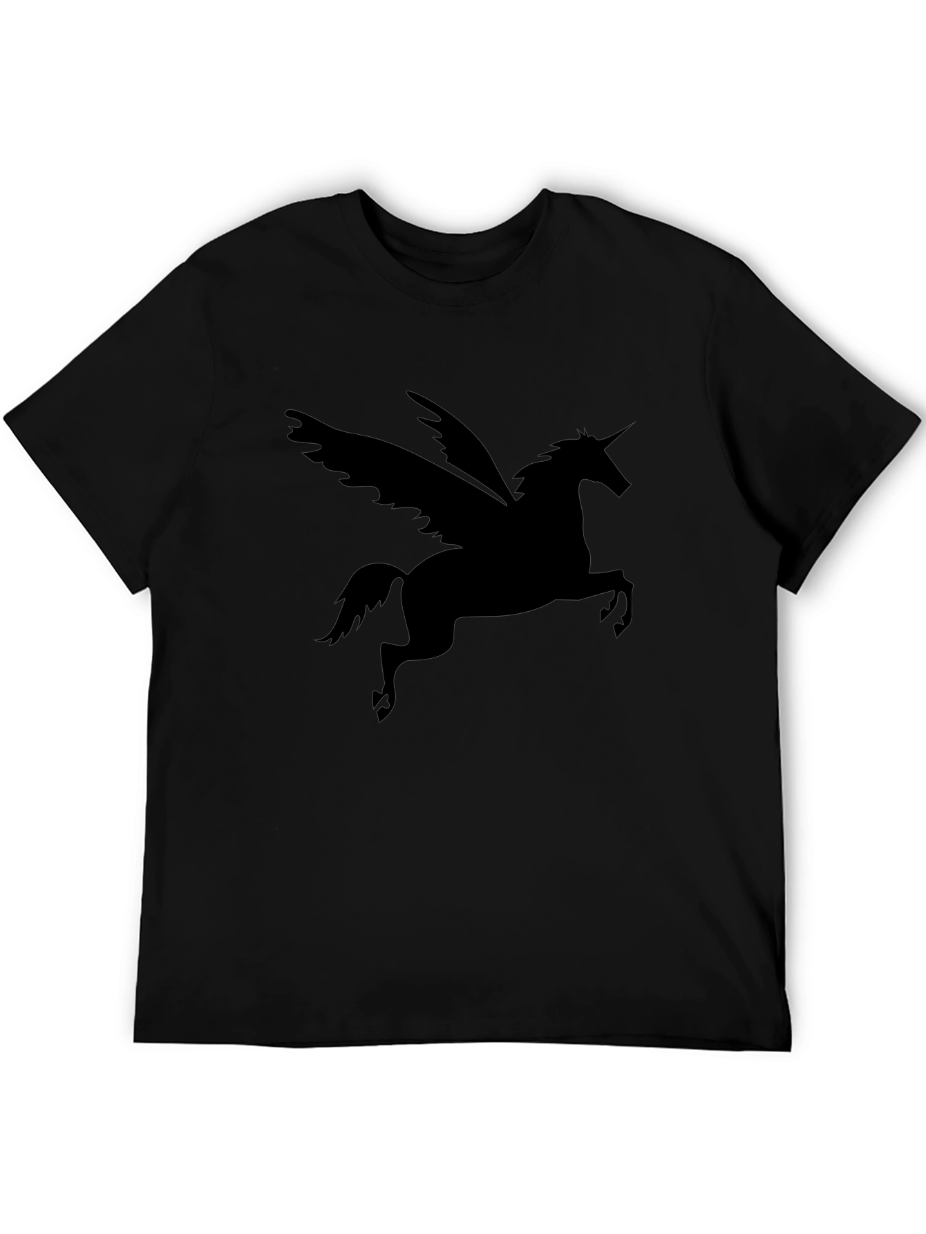 Pegasus Graphic Tee - Mens Black Cotton T-Shirt