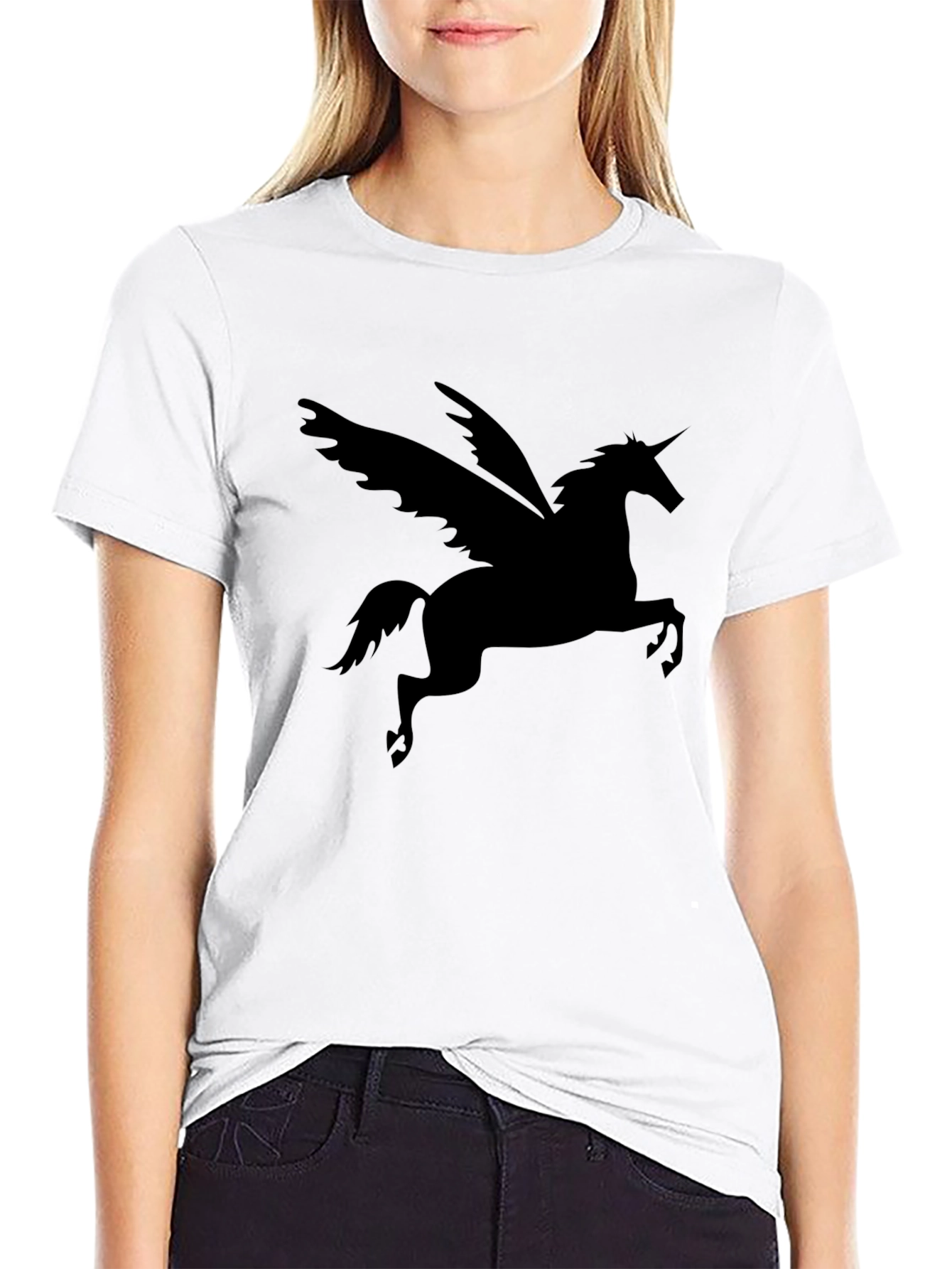Pegasus Graphic Tee - Mens Black Cotton T-Shirt