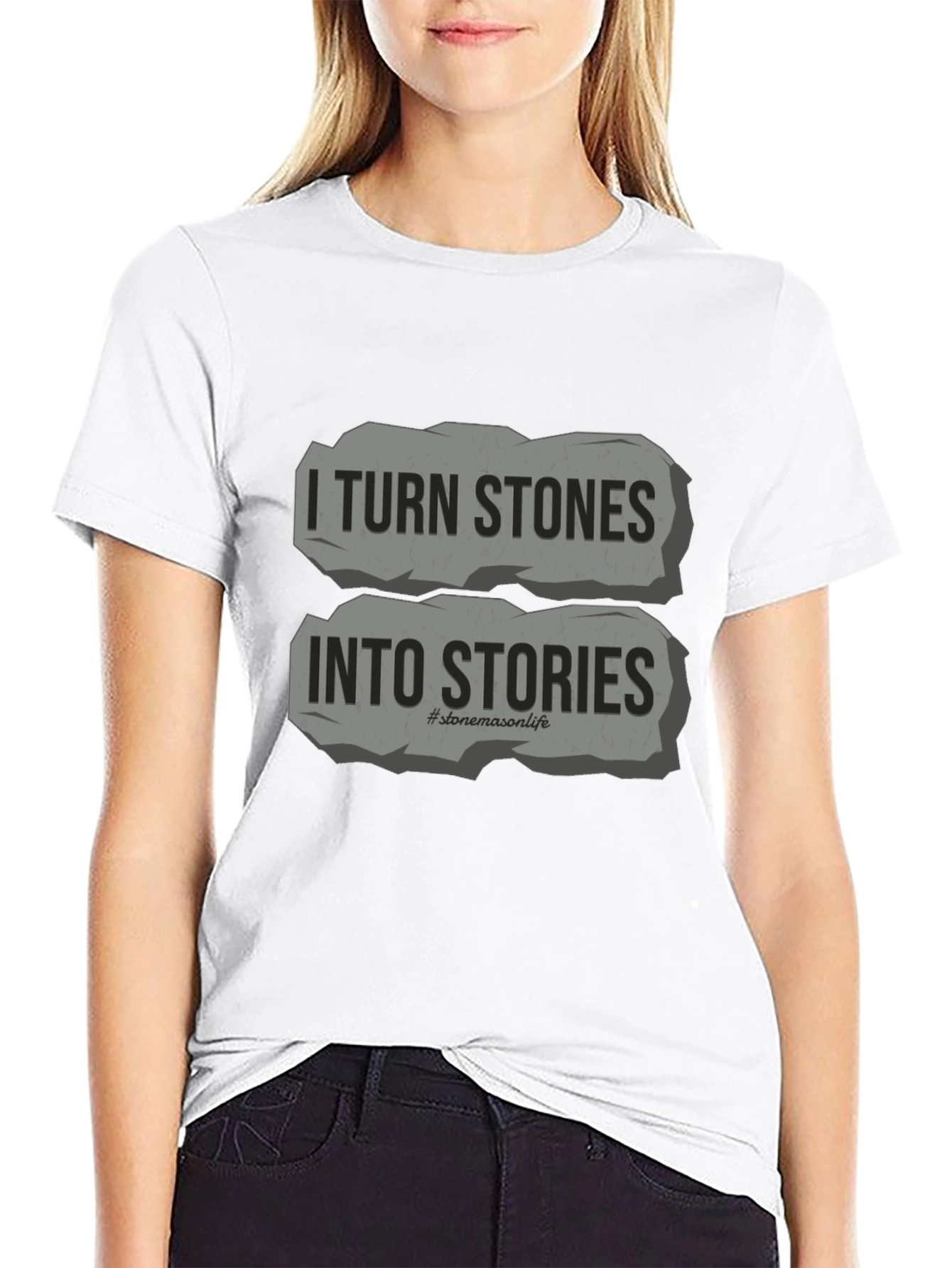 I Turn Stones Into Stories Black Graphic Tee