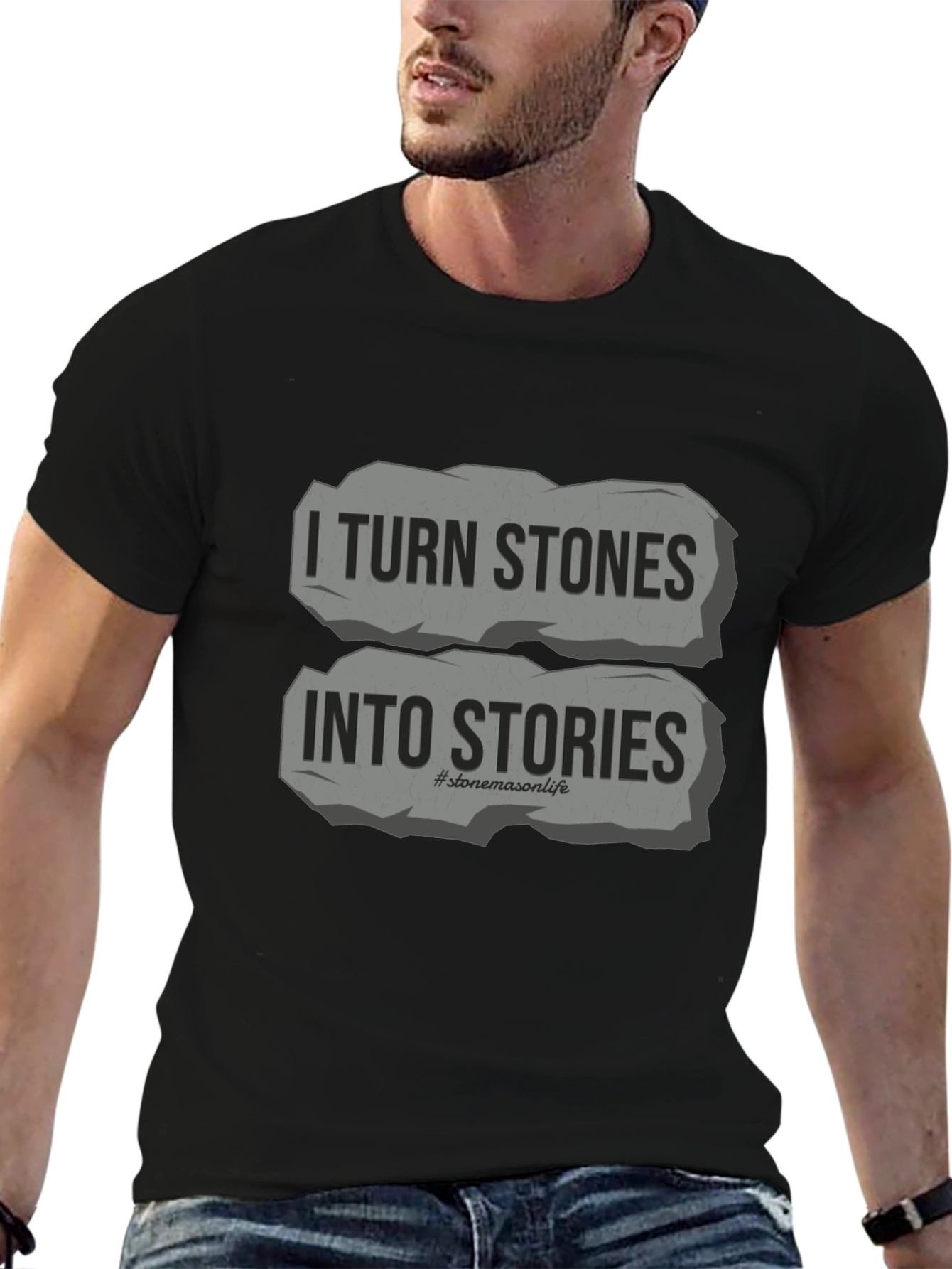 I Turn Stones Into Stories Black Graphic Tee