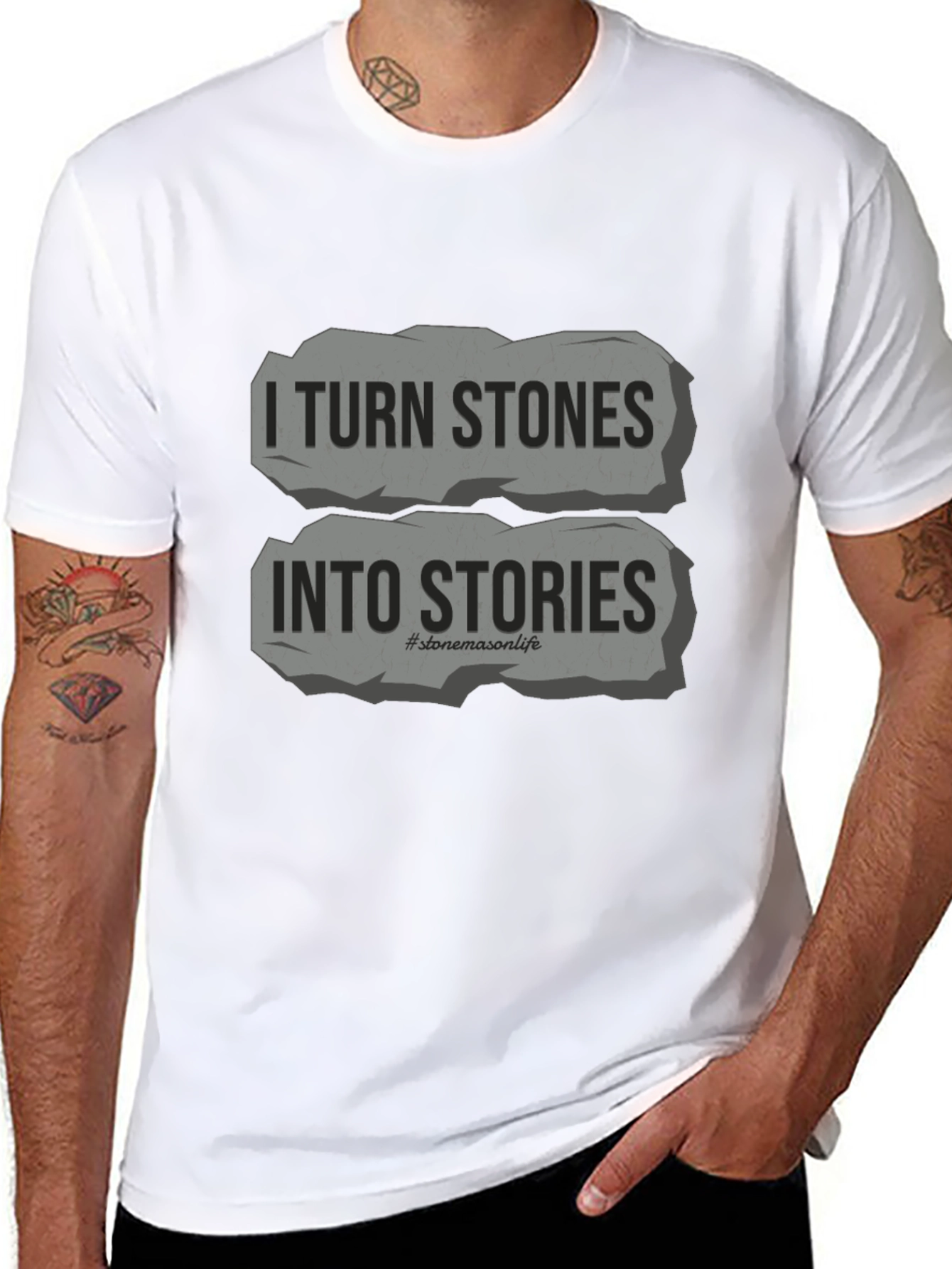 I Turn Stones Into Stories Black Graphic Tee