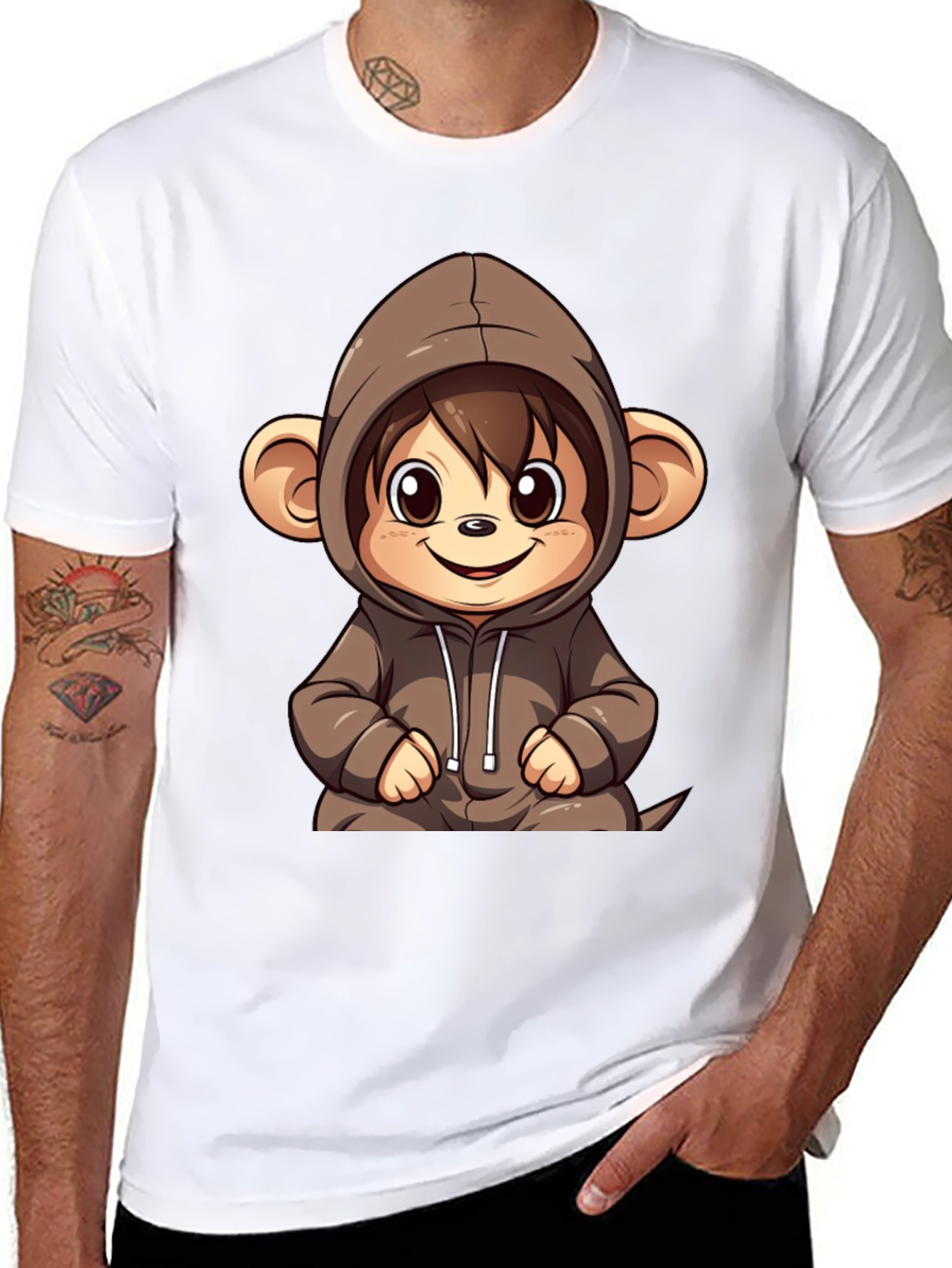 Cute Monkey Hoodie Graphic Tee
