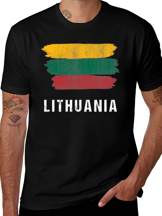 Lithuania Flag T-Shirt - Distressed Graphic Tee