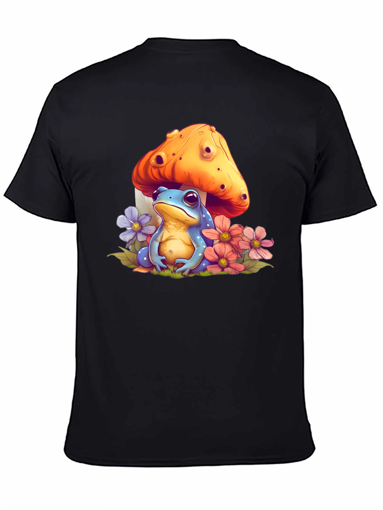 Frog Mushroom Black T-Shirt