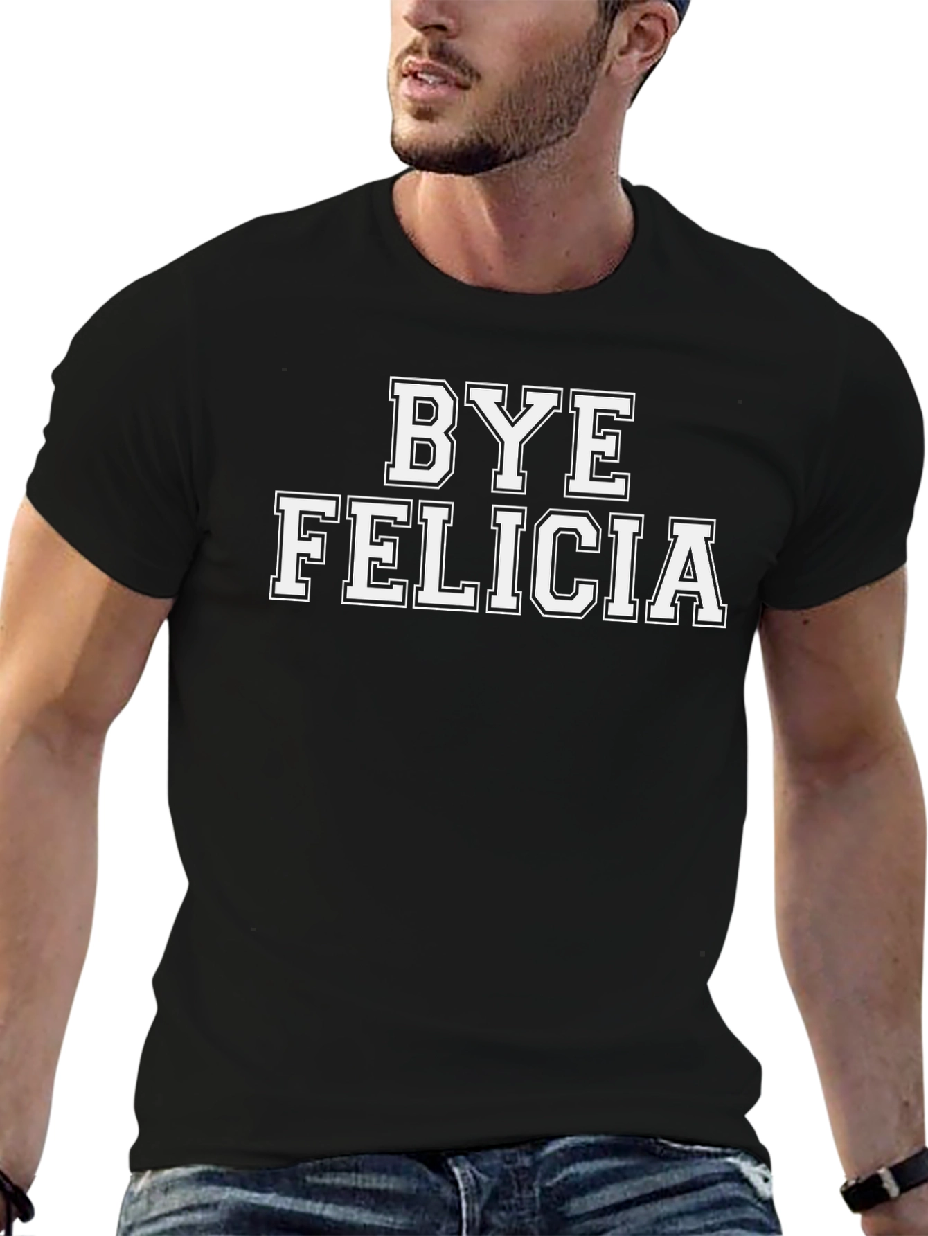 Bye Felicia Graphic Tee - Black Cotton Casual T-Shirt