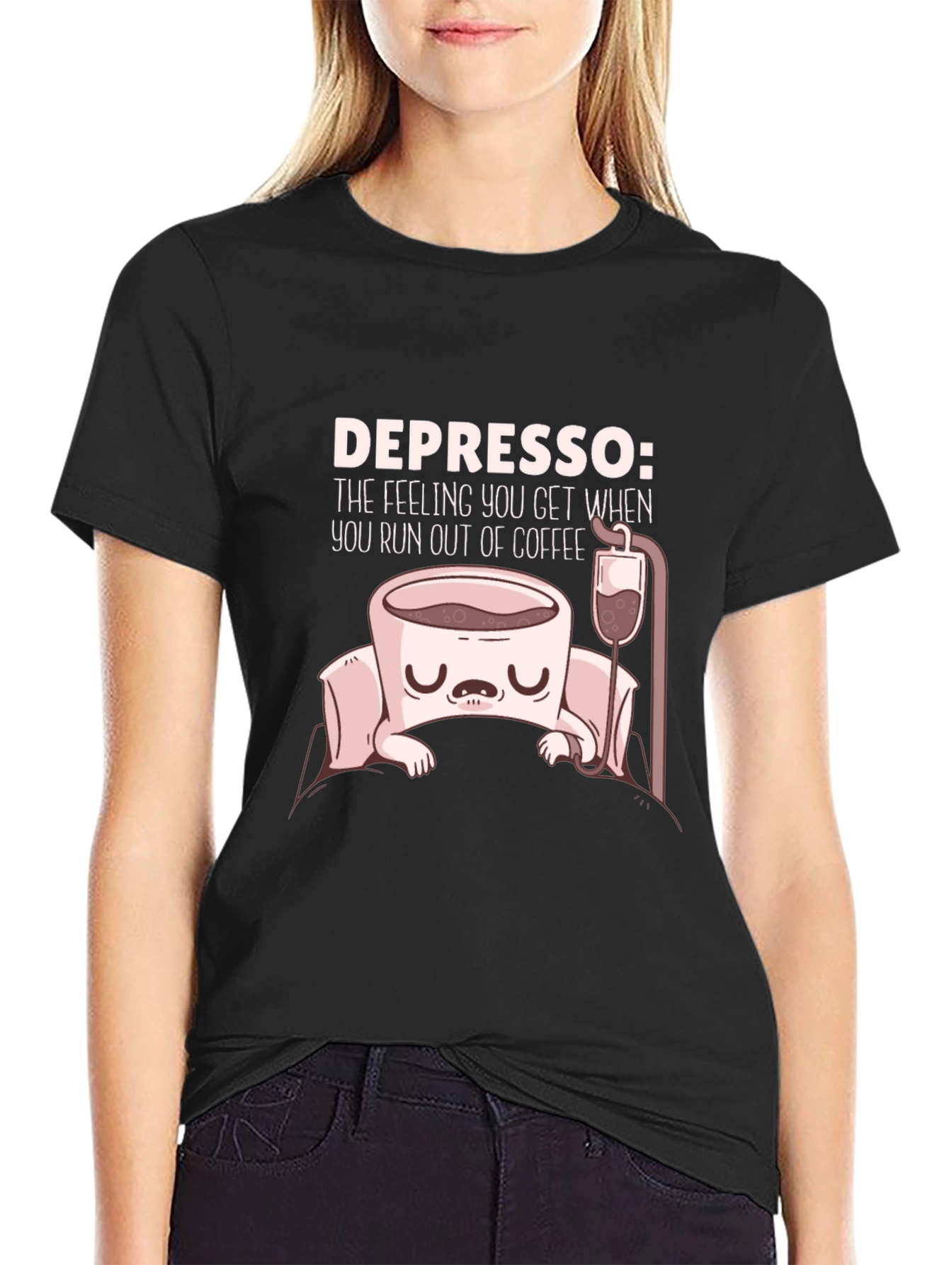 Depresso Coffee T-Shirt Funny Graphic Tee