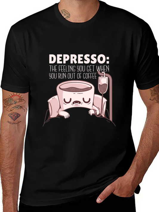 Depresso Coffee T-Shirt Funny Graphic Tee