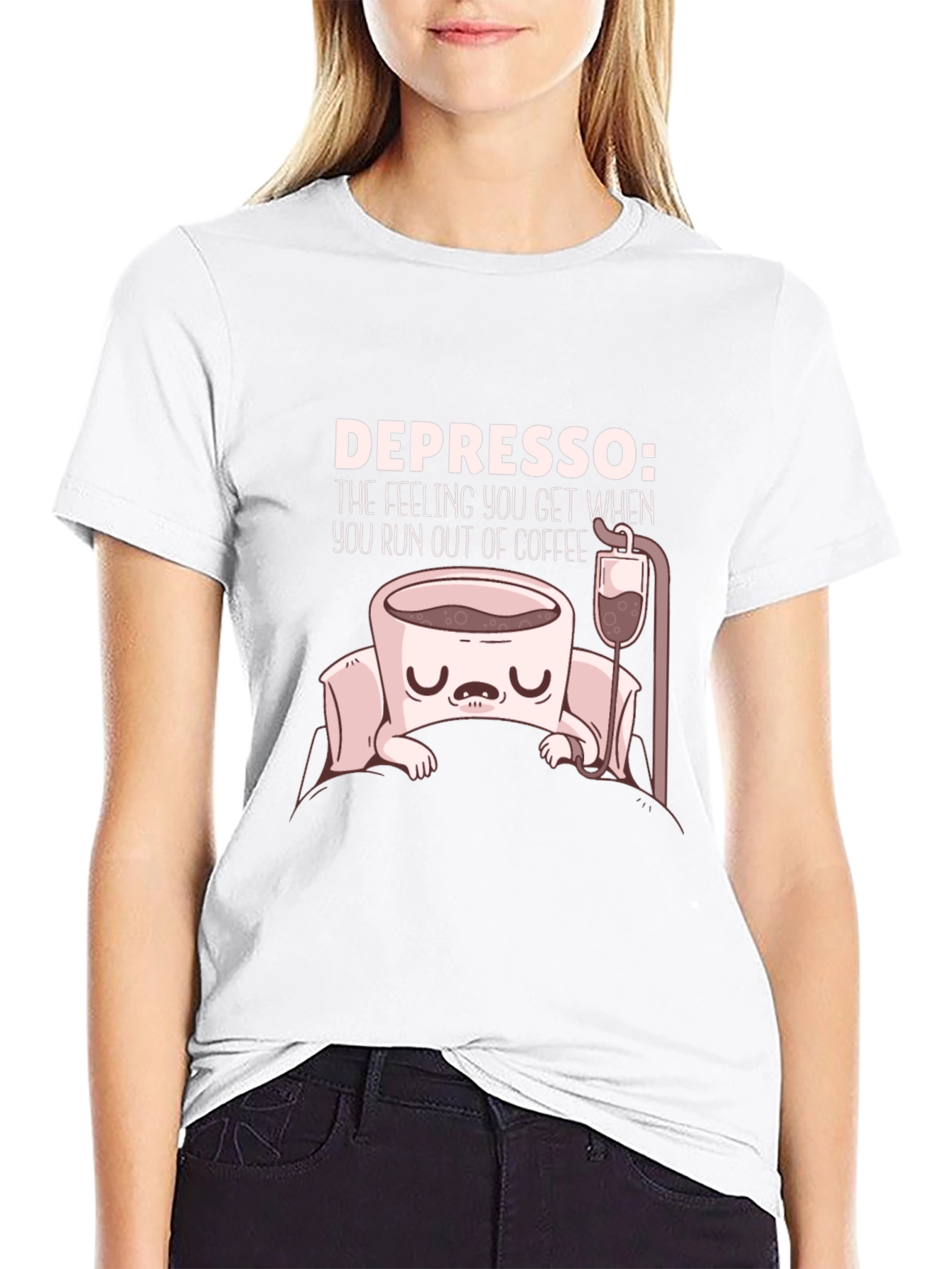 Depresso Coffee T-Shirt Funny Graphic Tee