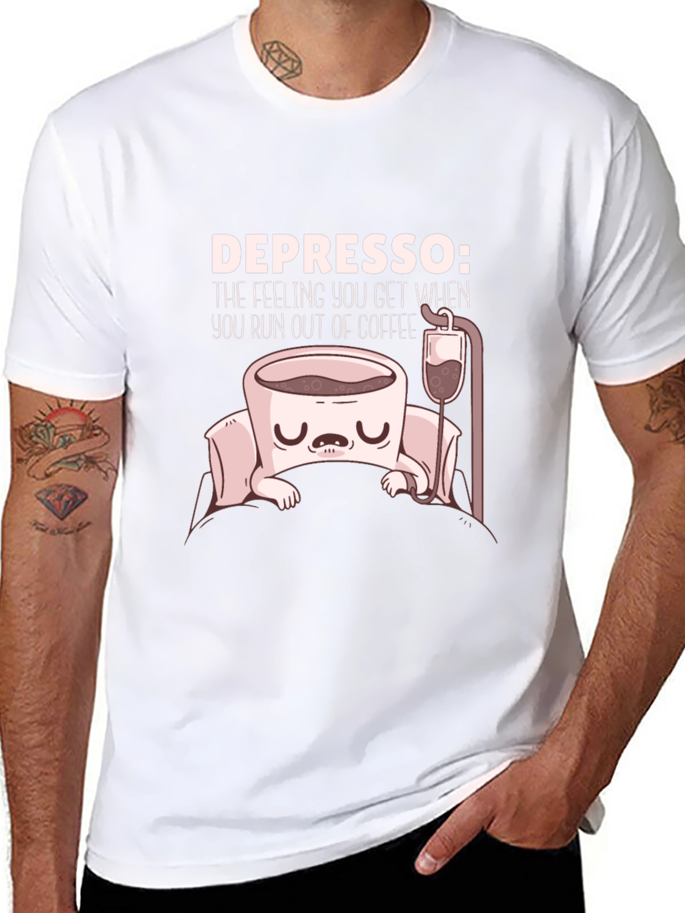 Depresso Coffee T-Shirt Funny Graphic Tee