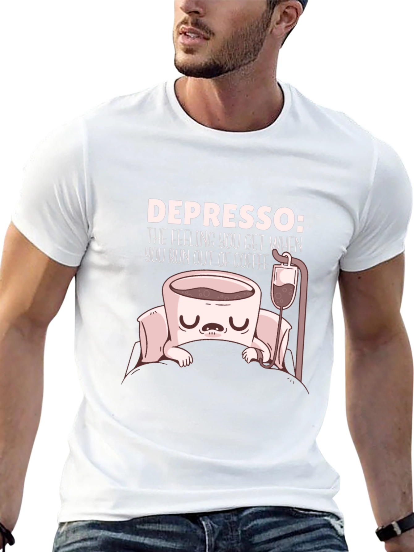 Depresso Coffee T-Shirt Funny Graphic Tee