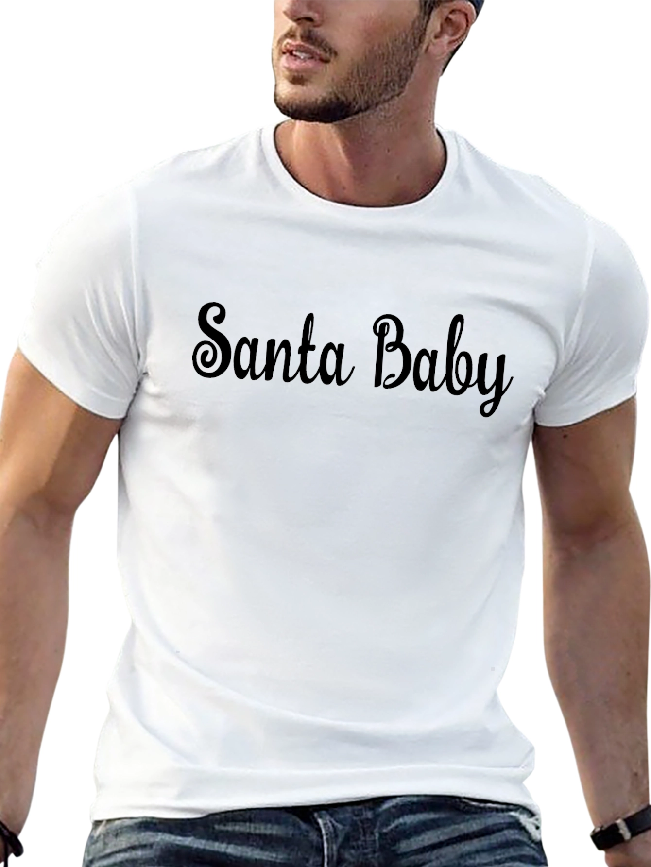 Santa Baby Graphic T-Shirt - Black