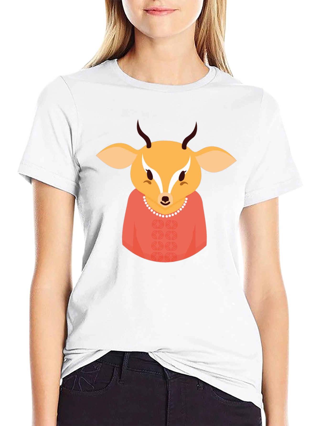 Deer Character Black T-Shirt