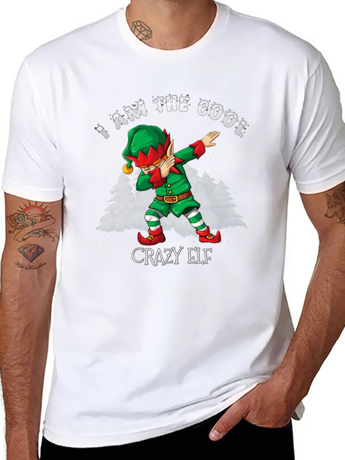 Cool Crazy Elf Dabbing Christmas T-Shirt