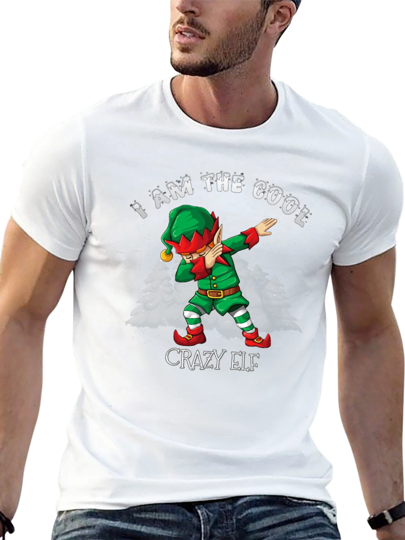 Cool Crazy Elf Dabbing Christmas T-Shirt
