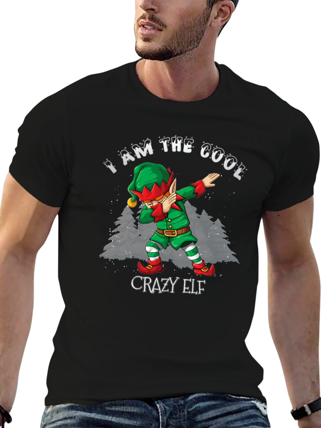 Cool Crazy Elf Dabbing Christmas T-Shirt