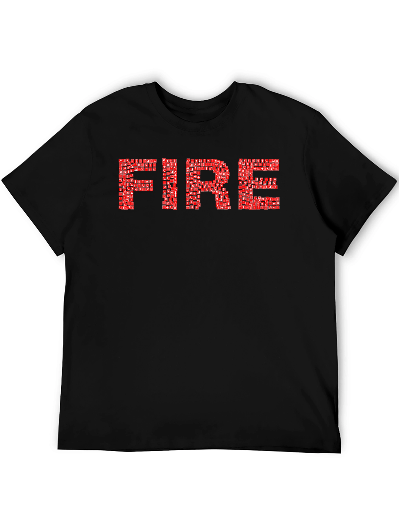 Bold FIRE Graphic Tee - Black Cotton Comfort