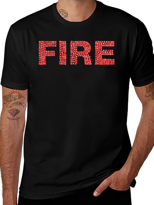 Bold FIRE Graphic Tee - Black Cotton Comfort