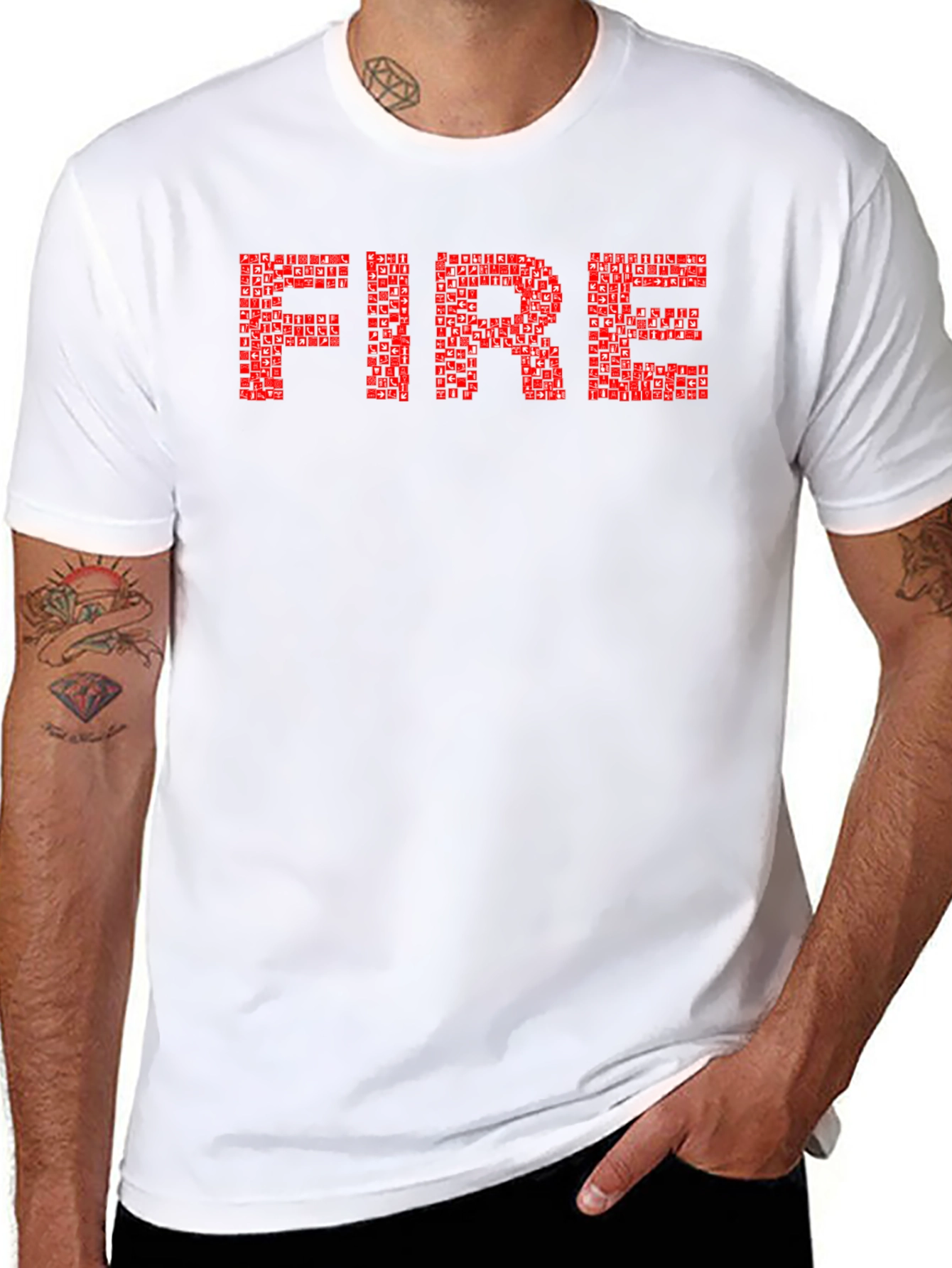Bold FIRE Graphic Tee - Black Cotton Comfort