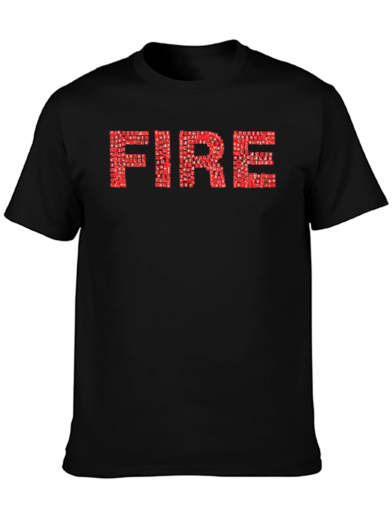 Bold FIRE Graphic Tee - Black Cotton Comfort