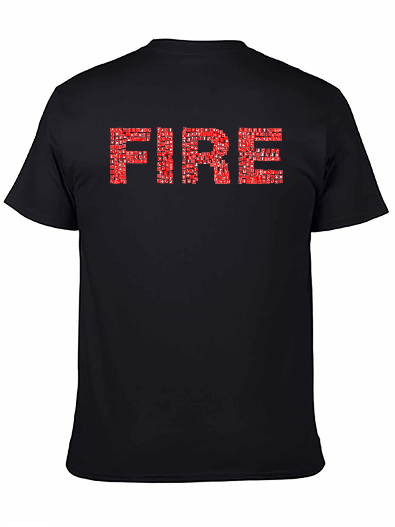 Bold FIRE Graphic Tee - Black Cotton Comfort
